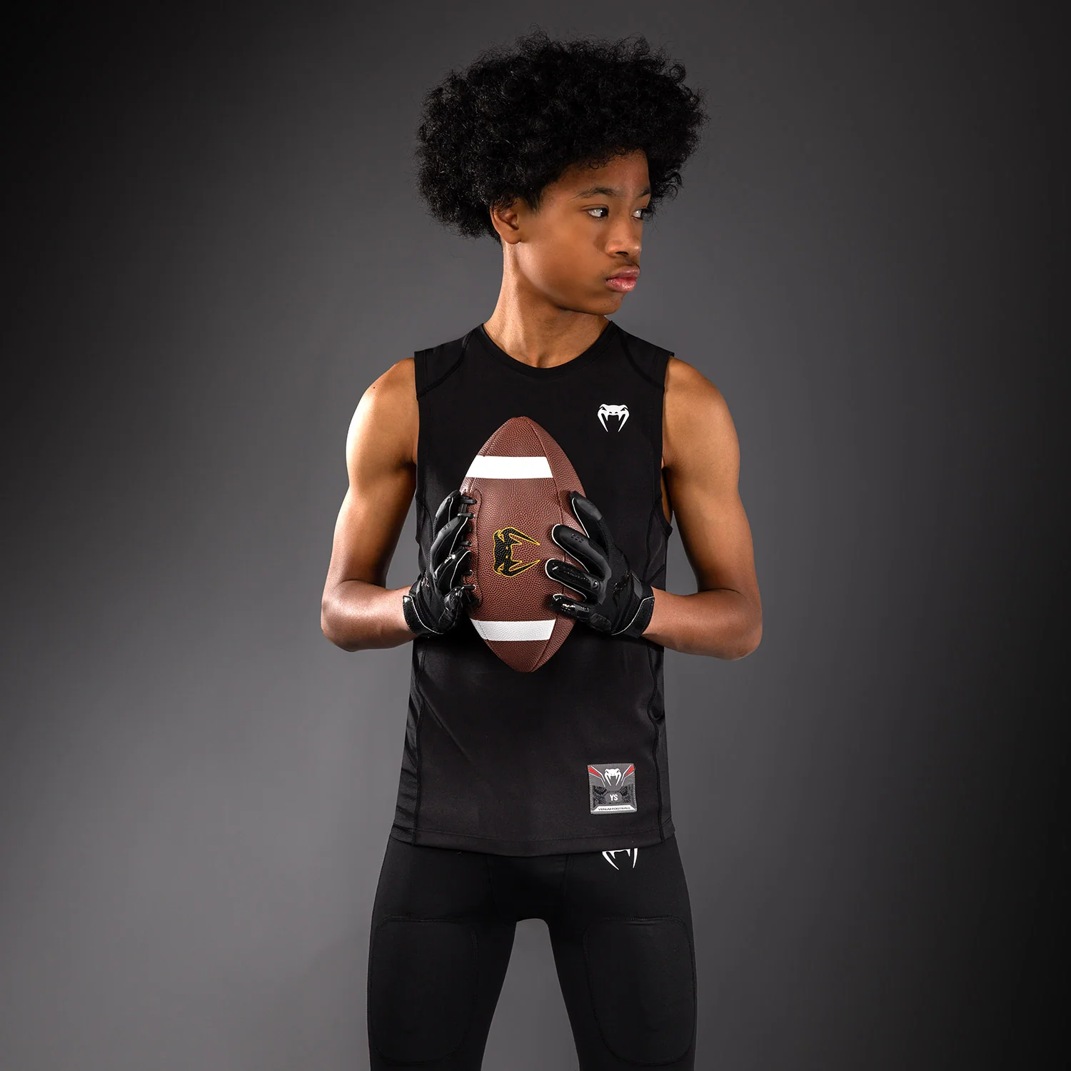 Venum Elite Kids Football Sleeveless Compression Jersey - Black - Image 7
