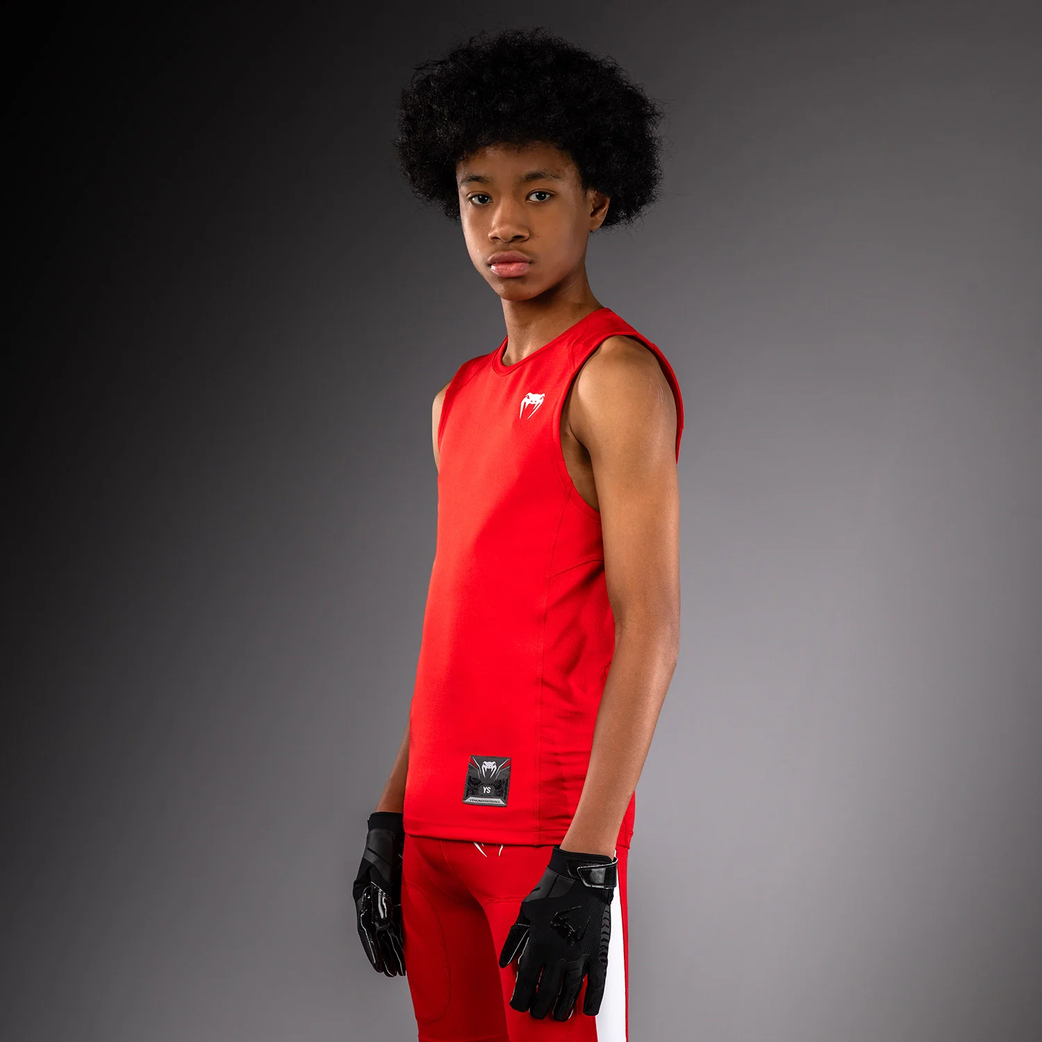 Venum Elite Kids Football Sleeveless Compression Jersey - Red - Image 2