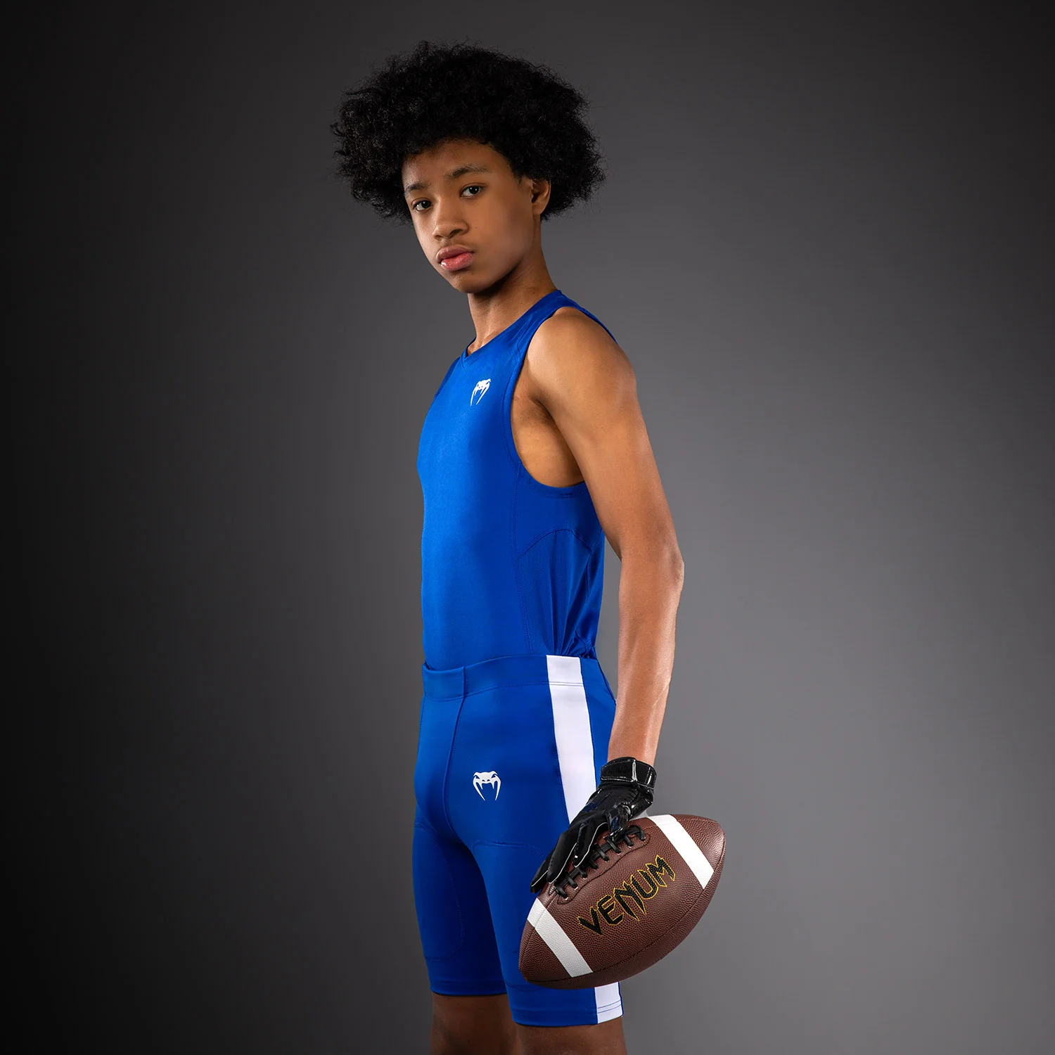 Venum Elite Kids Football Sleeveless Compression Jersey - Royal Blue - Image 7