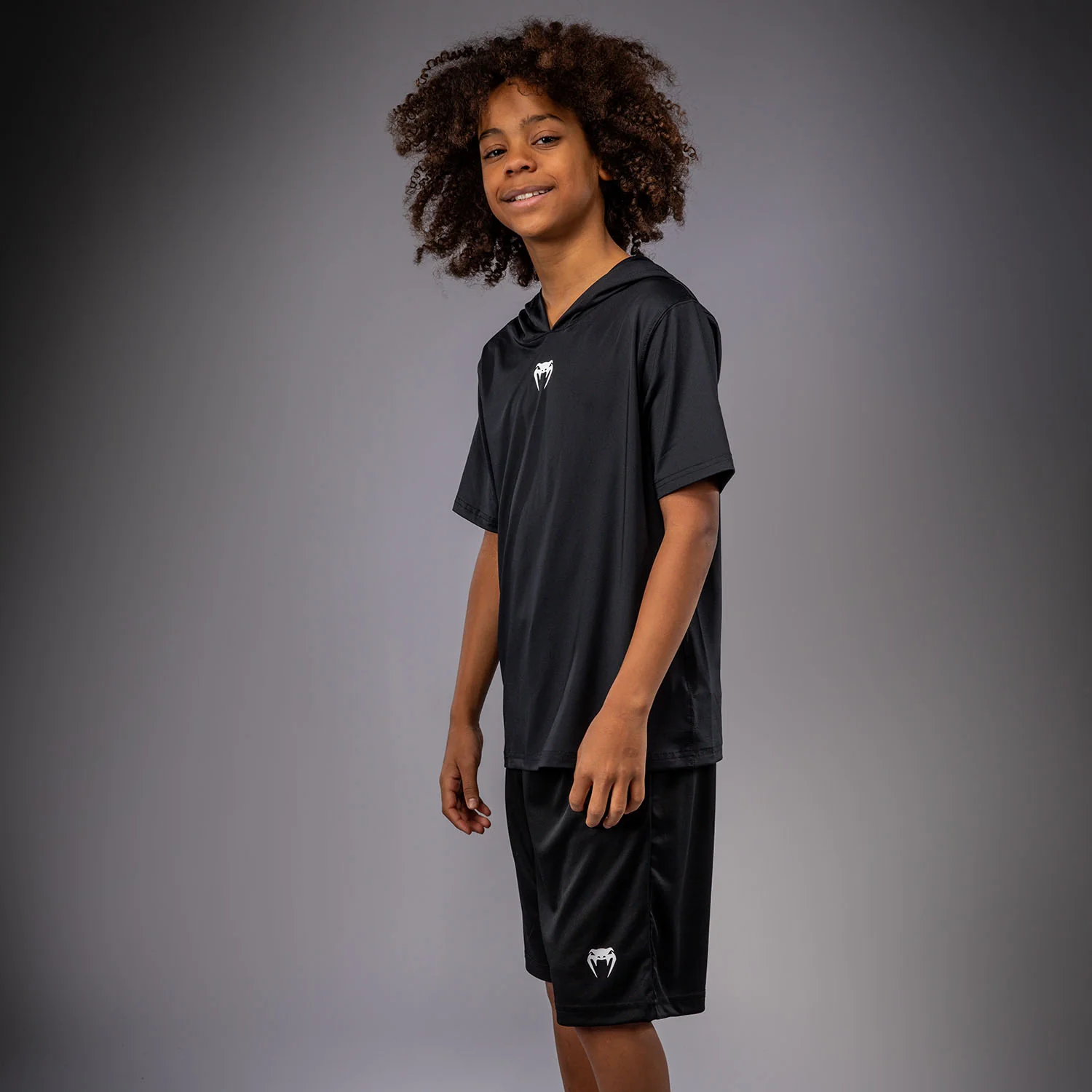 Venum Elite Kids Short Sleeve Dry-Tech Hoodie - Black - Image 3