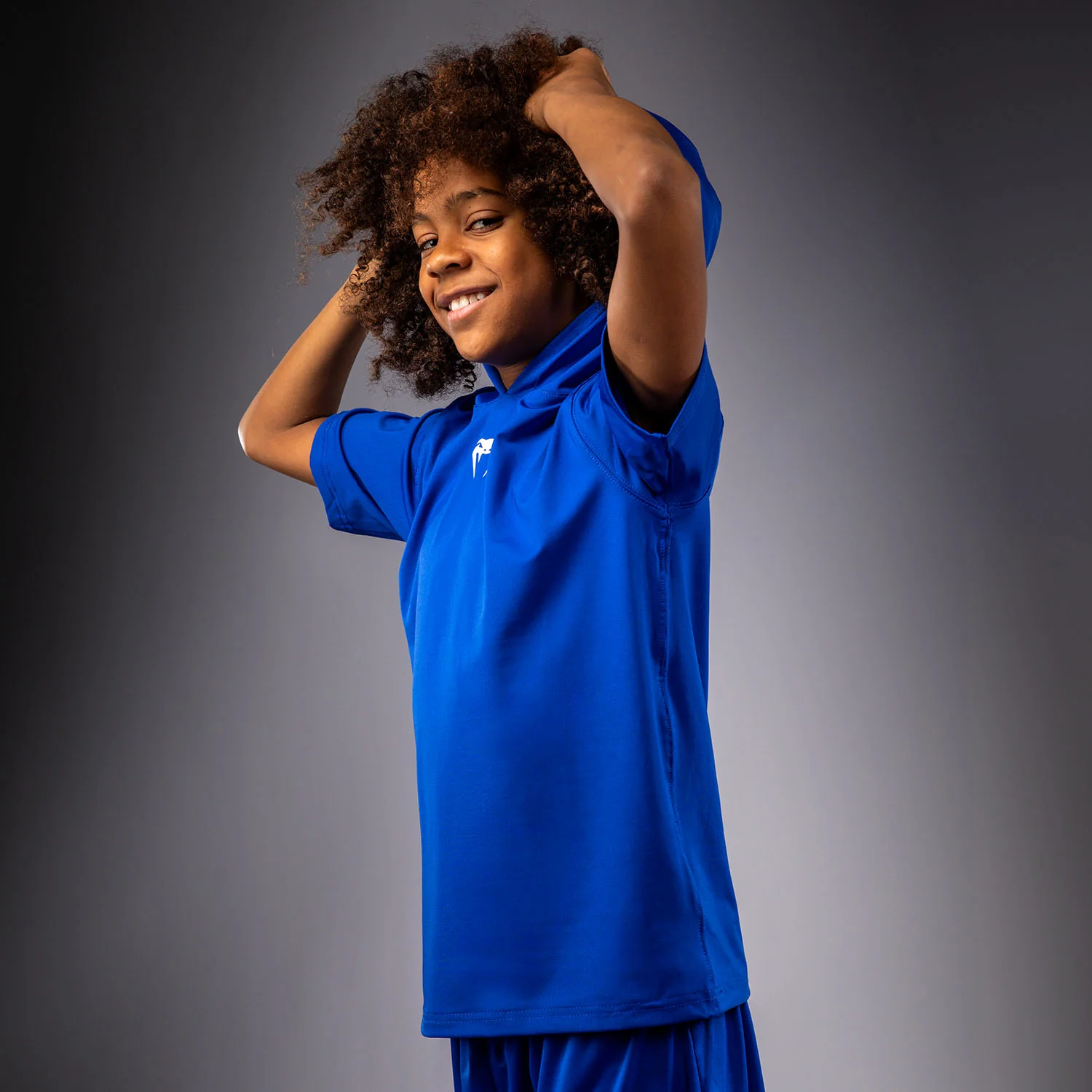 Venum Elite Kids Short Sleeve Dry-Tech Hoodie - Royal Blue - Image 5