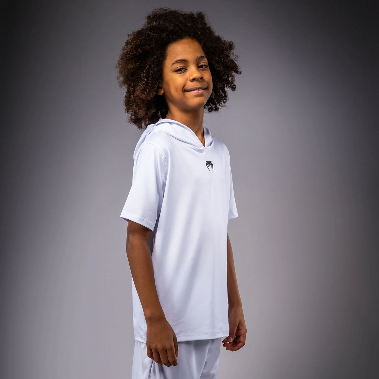 Venum Elite Kids Short Sleeve Dry-Tech Hoodie - White - Image 2