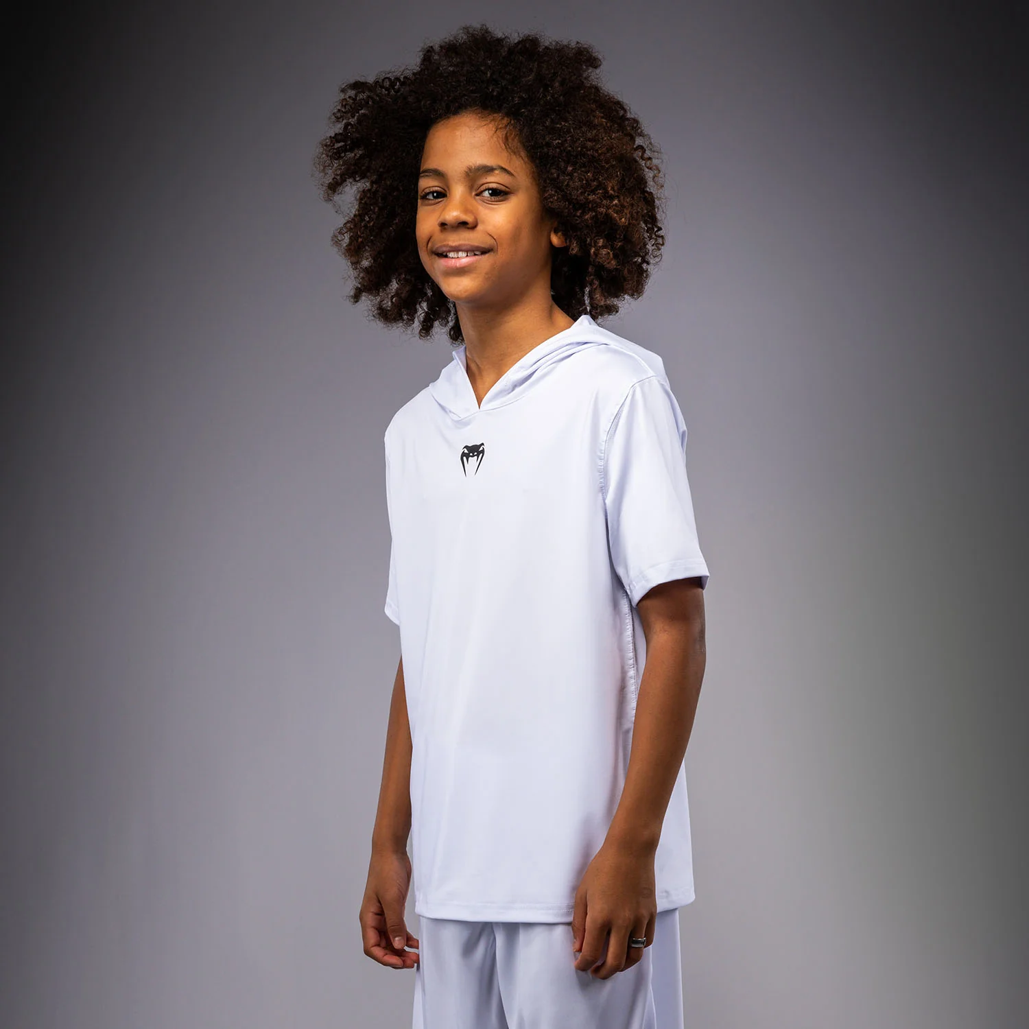 Venum Elite Kids Short Sleeve Dry-Tech Hoodie - White - Image 3