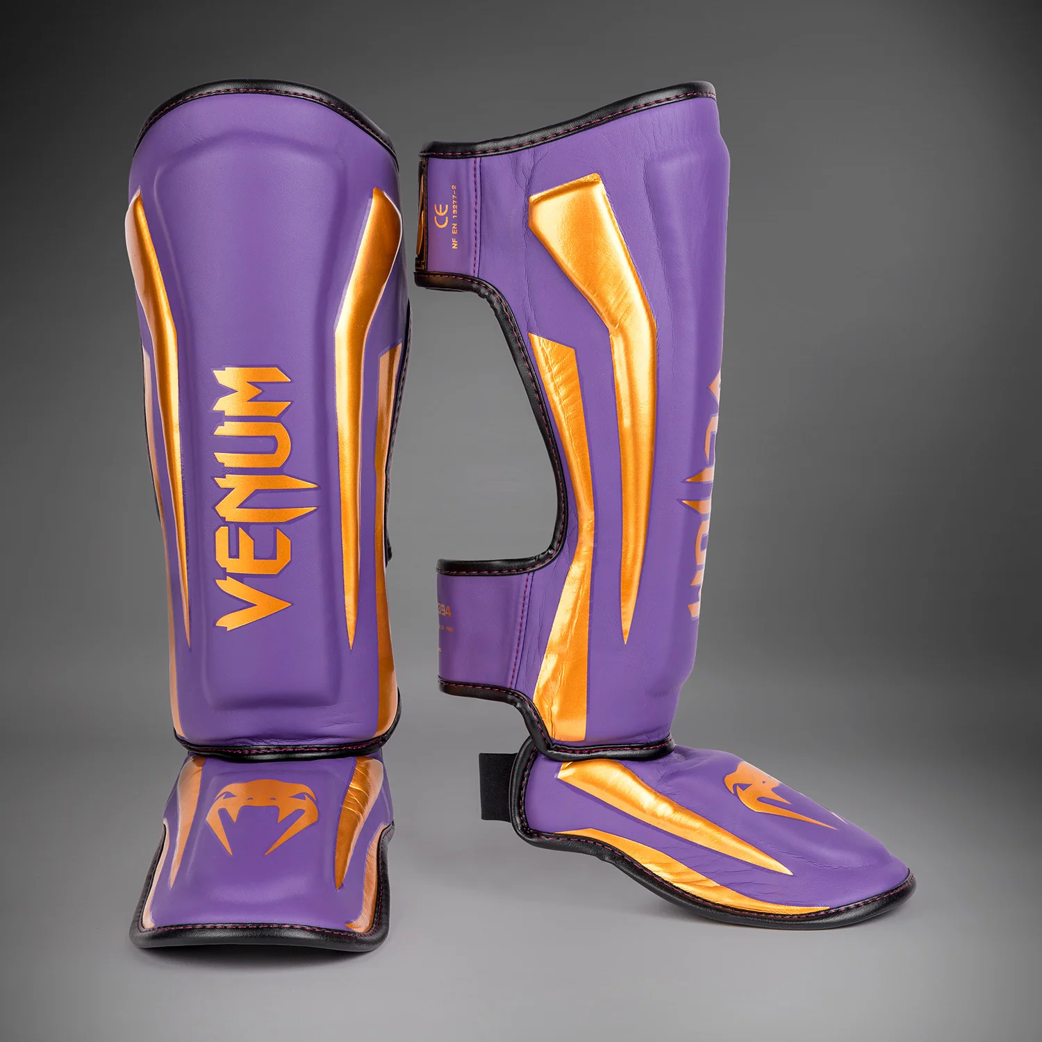 Venum Elite Shin Guards - Dark Purple - Special Edition - Image 2