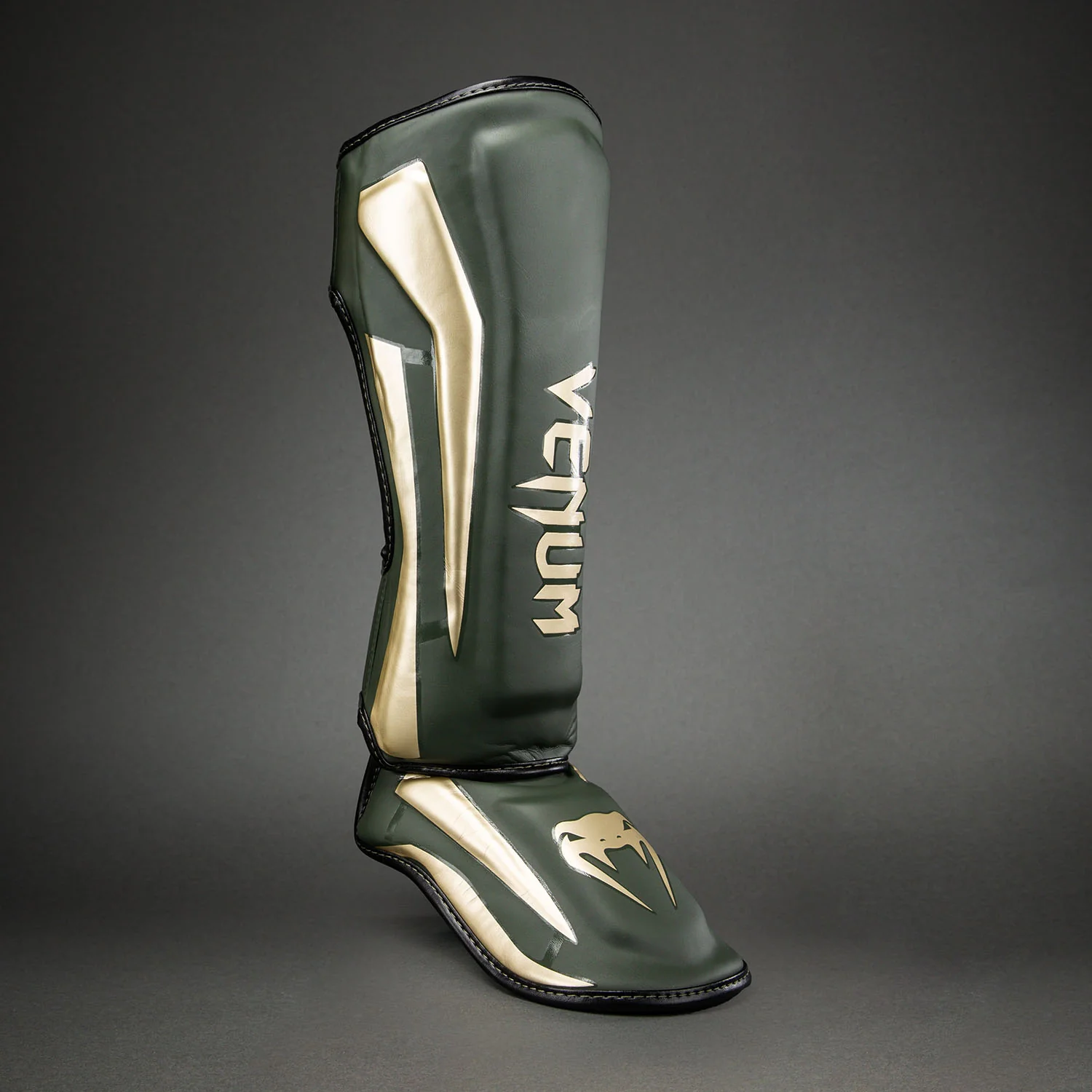 Venum Elite Shin Guards - Khaki - Image 2