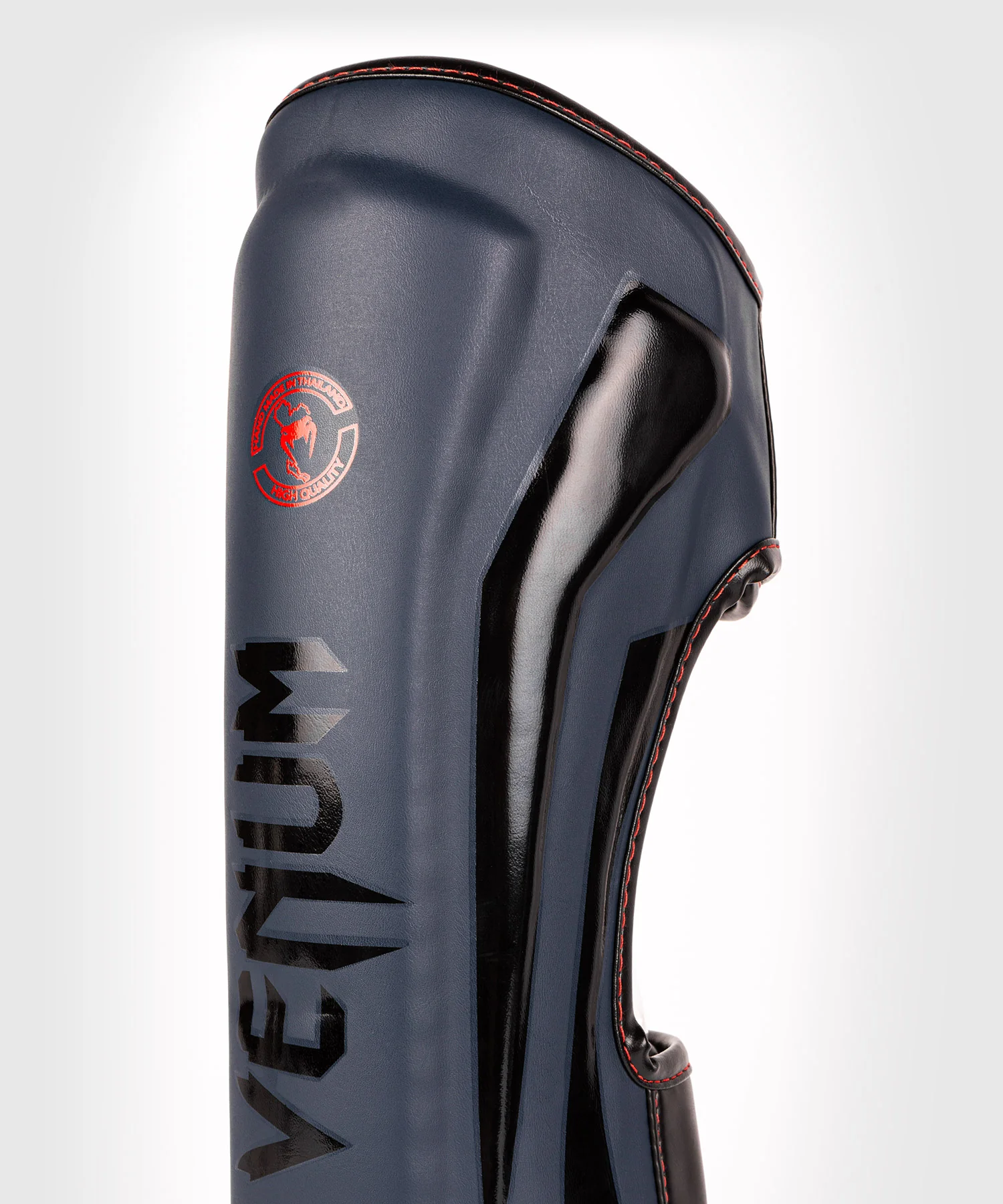 Venum Elite Shin Guards - Navy Blue/Black-Red - Image 4