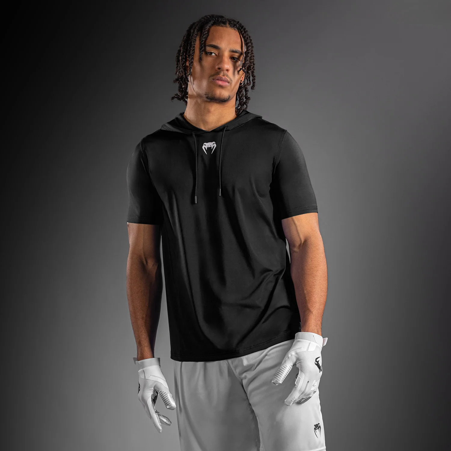 Venum Elite Short Sleeve Dry-Tech Hoodie - Black - Image 2