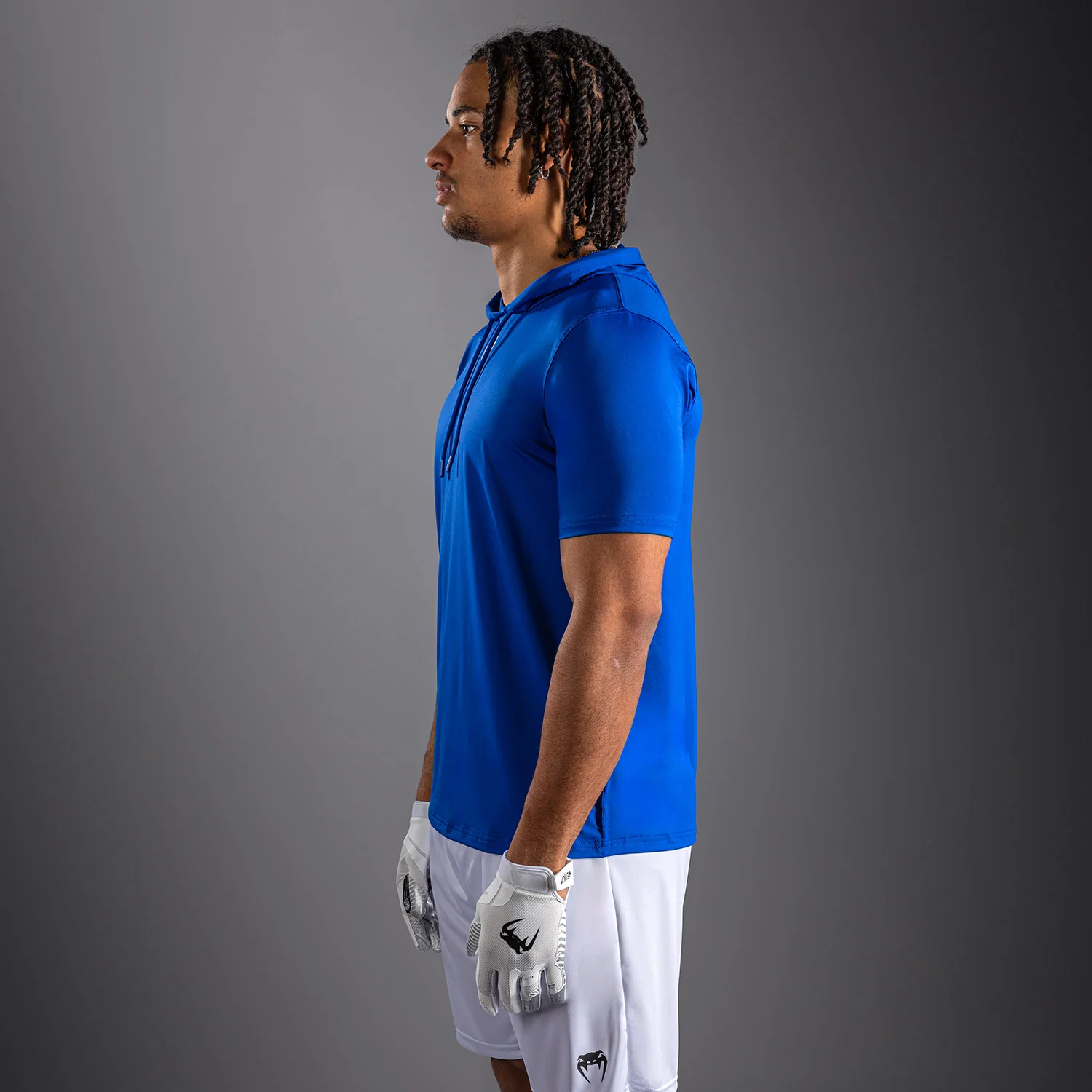 Venum Elite Short Sleeve Dry-Tech Hoodie - Royal Blue - Image 3