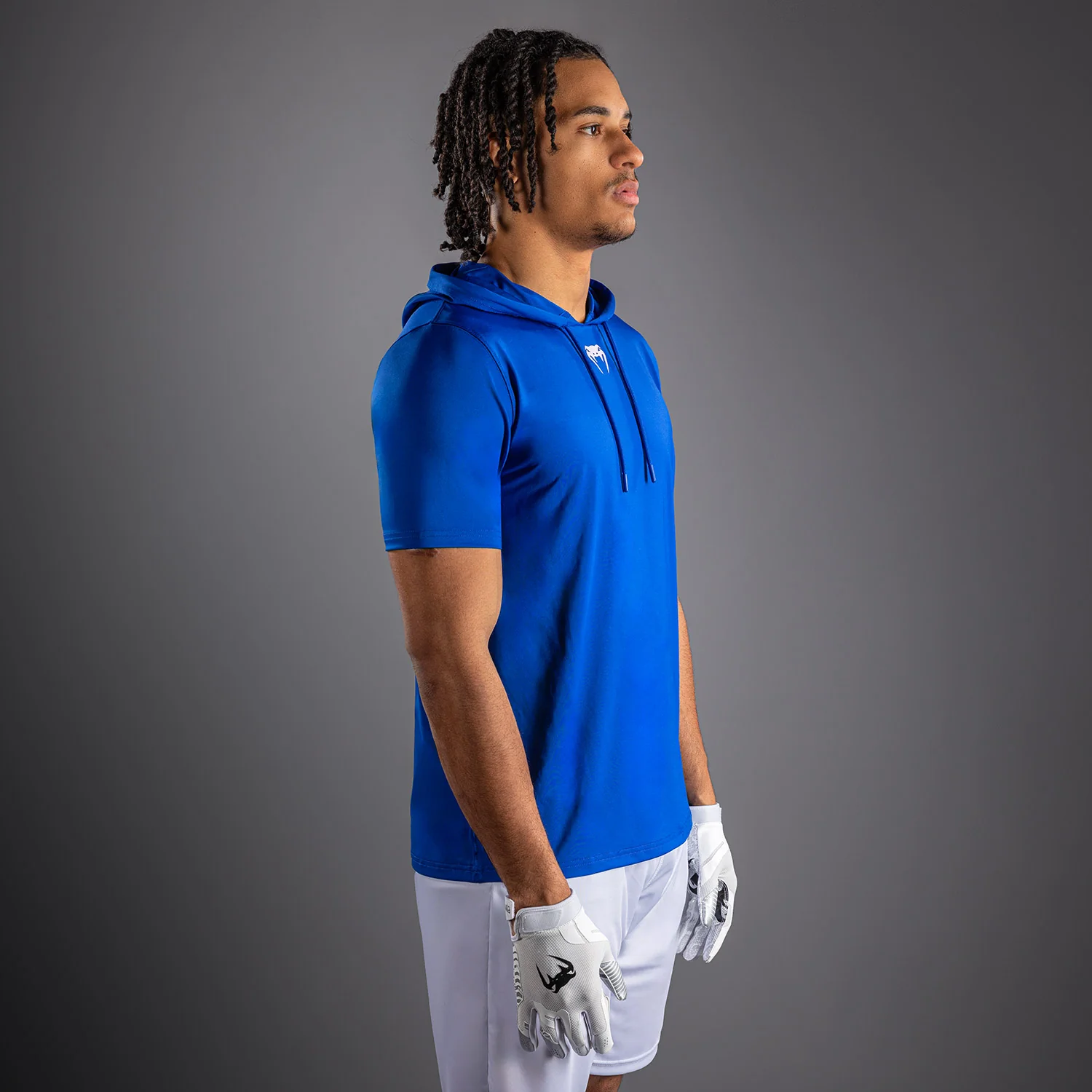 Venum Elite Short Sleeve Dry-Tech Hoodie - Royal Blue - Image 4