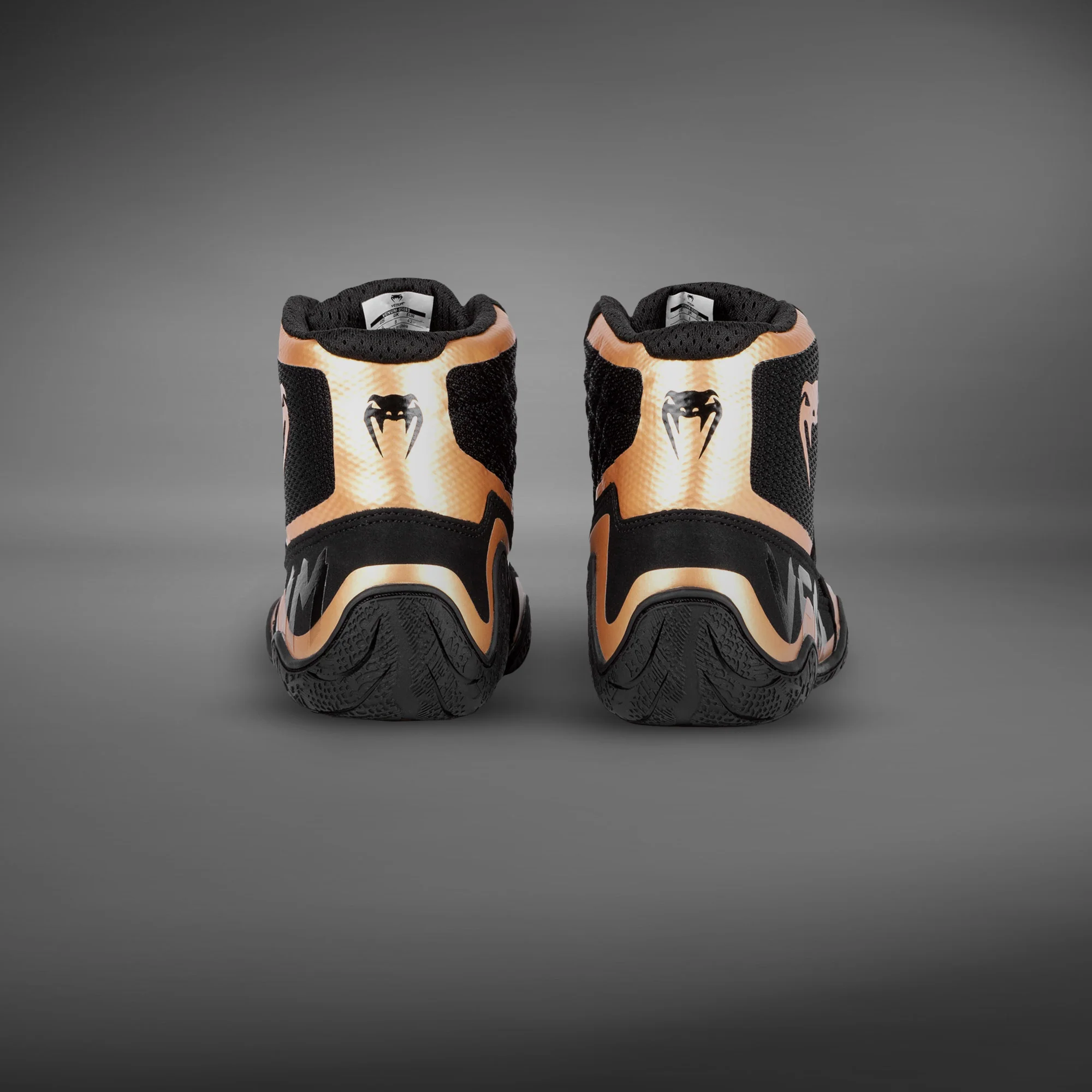 Venum Elite Wrestling Shoes - Black/Bronze - Image 4