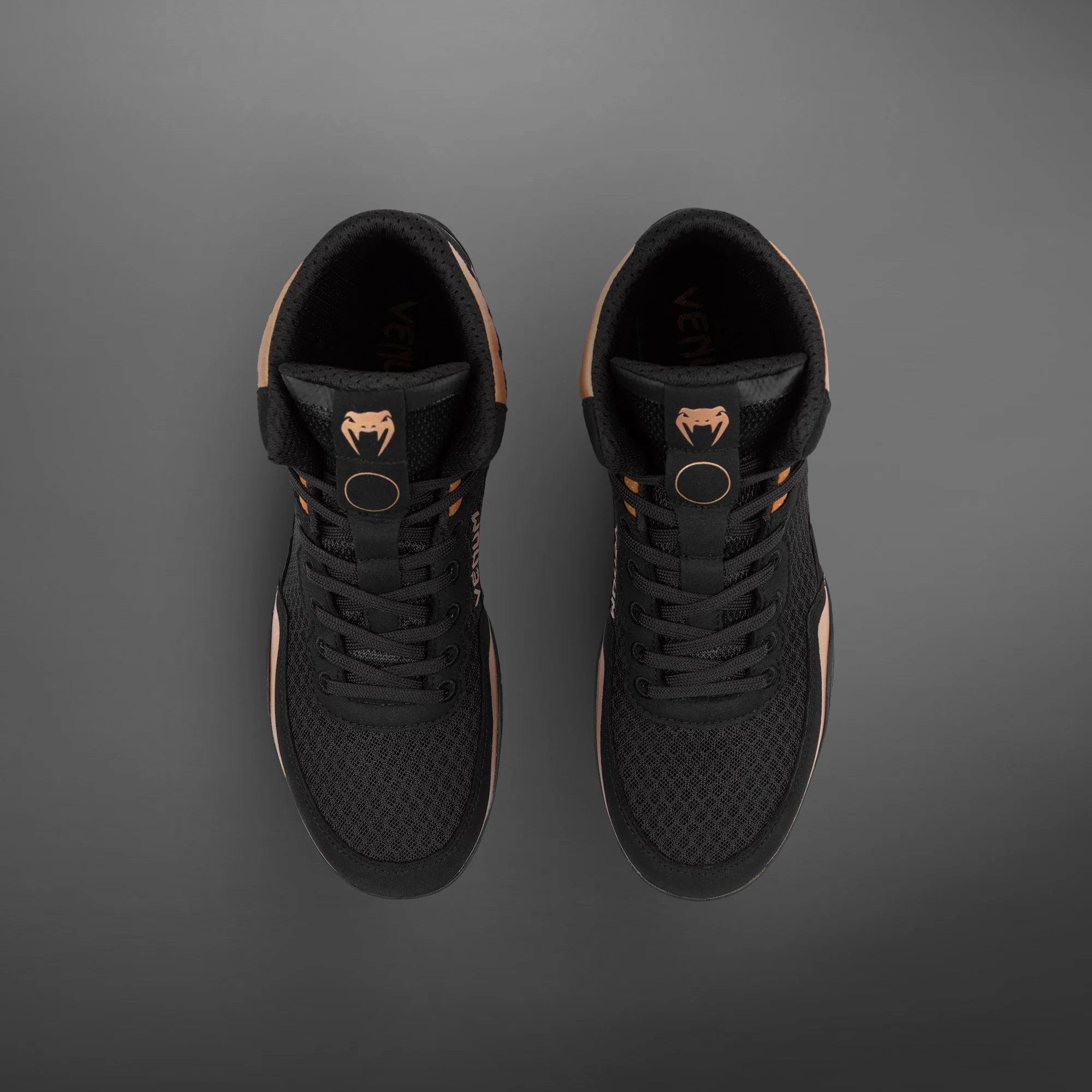 Venum Elite Wrestling Shoes - Black/Bronze - Image 7