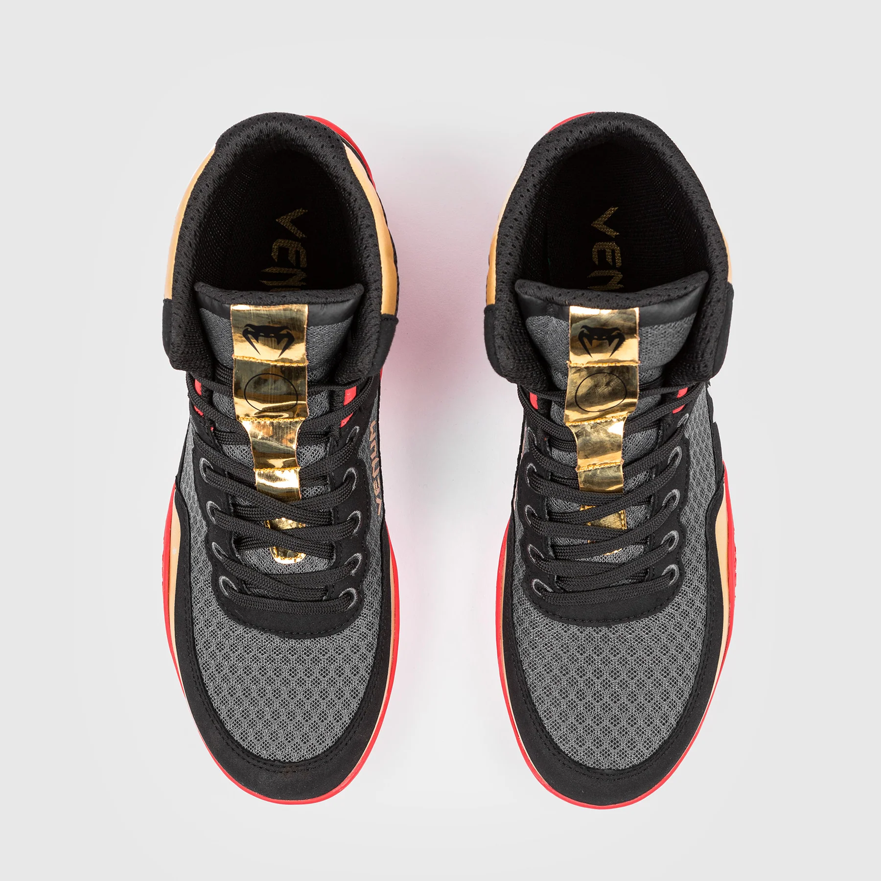 Venum Elite Wrestling Shoes - Black/Gold/Red - Image 9