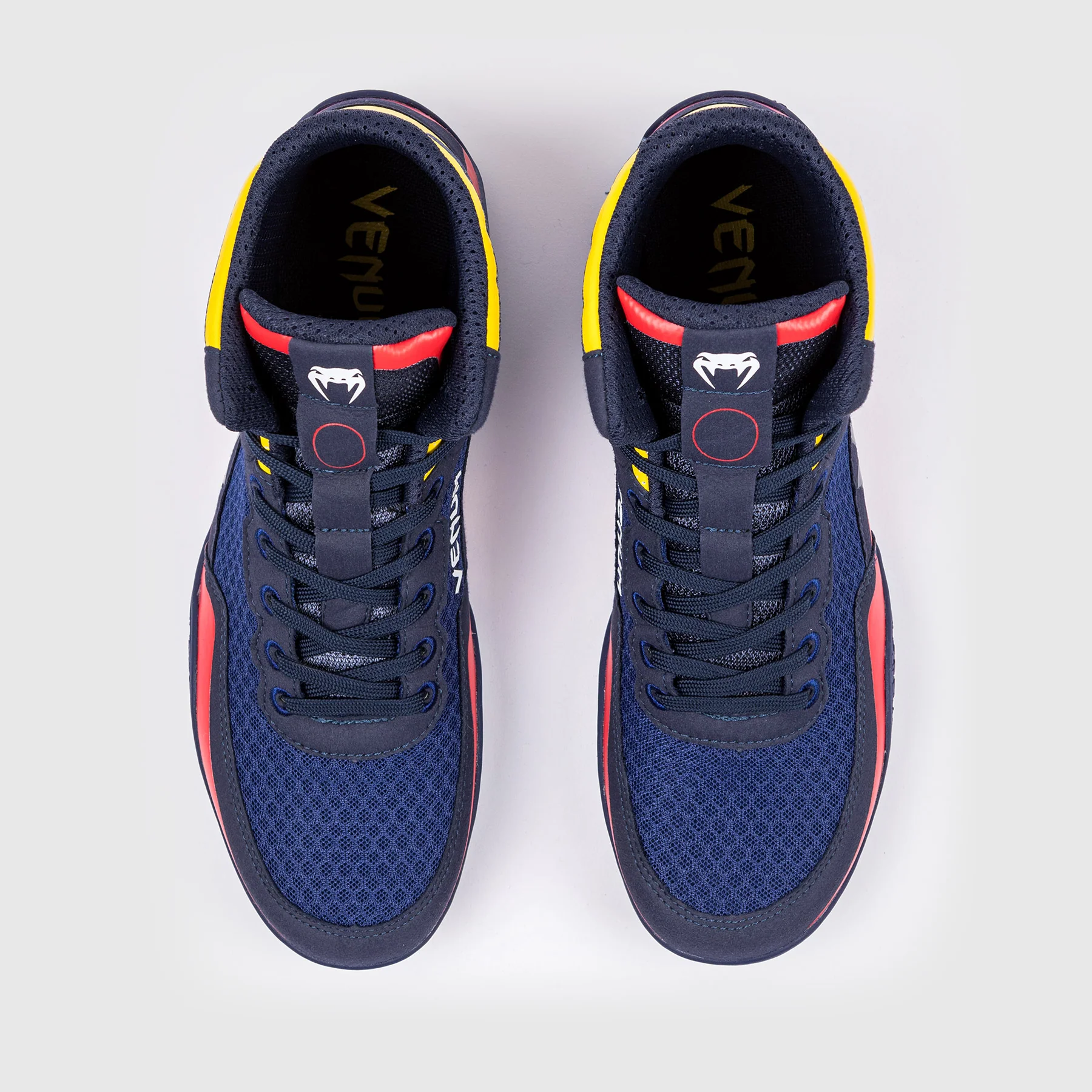 Venum Elite Wrestling Shoes - Blue/Yellow - Image 2