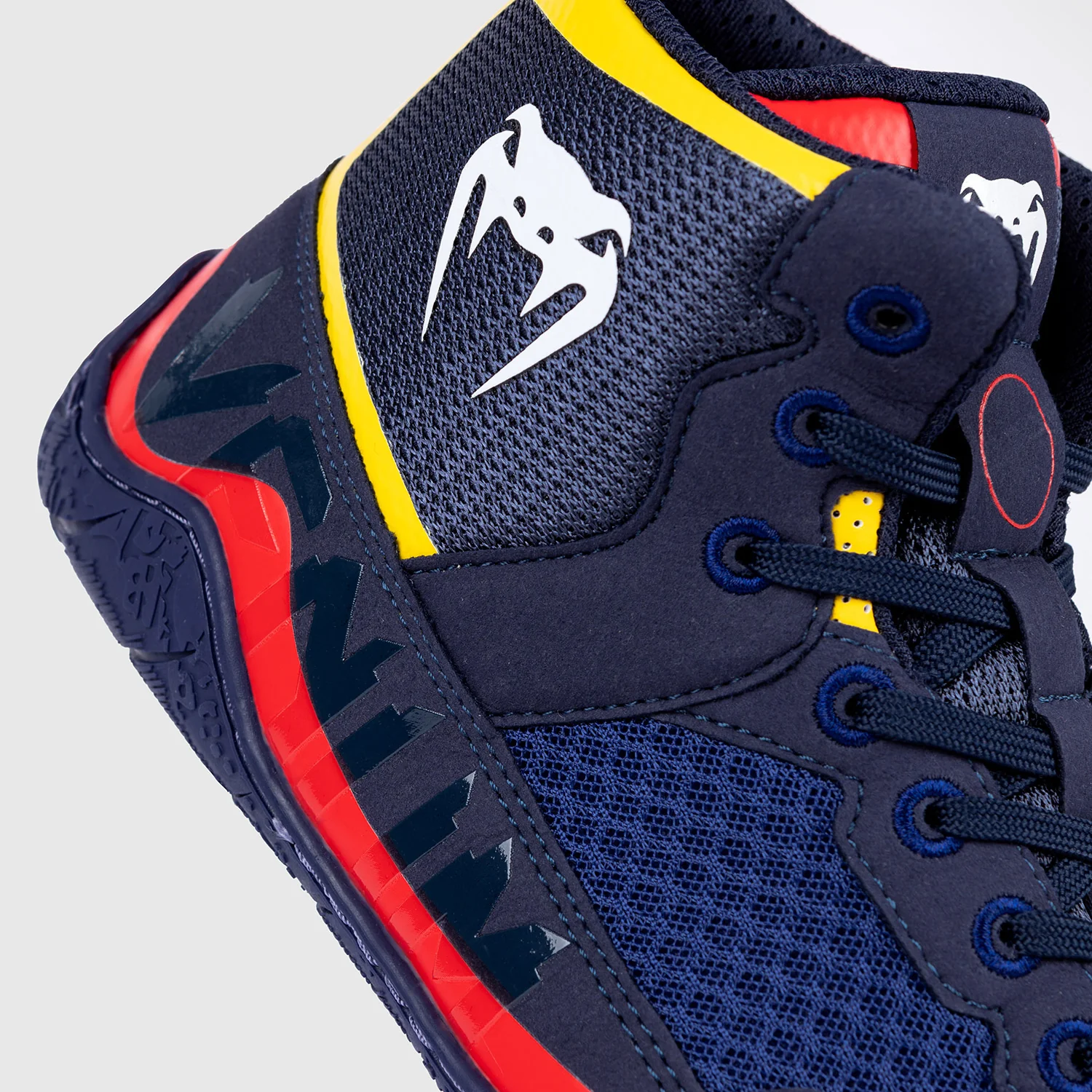 Venum Elite Wrestling Shoes - Blue/Yellow - Image 9