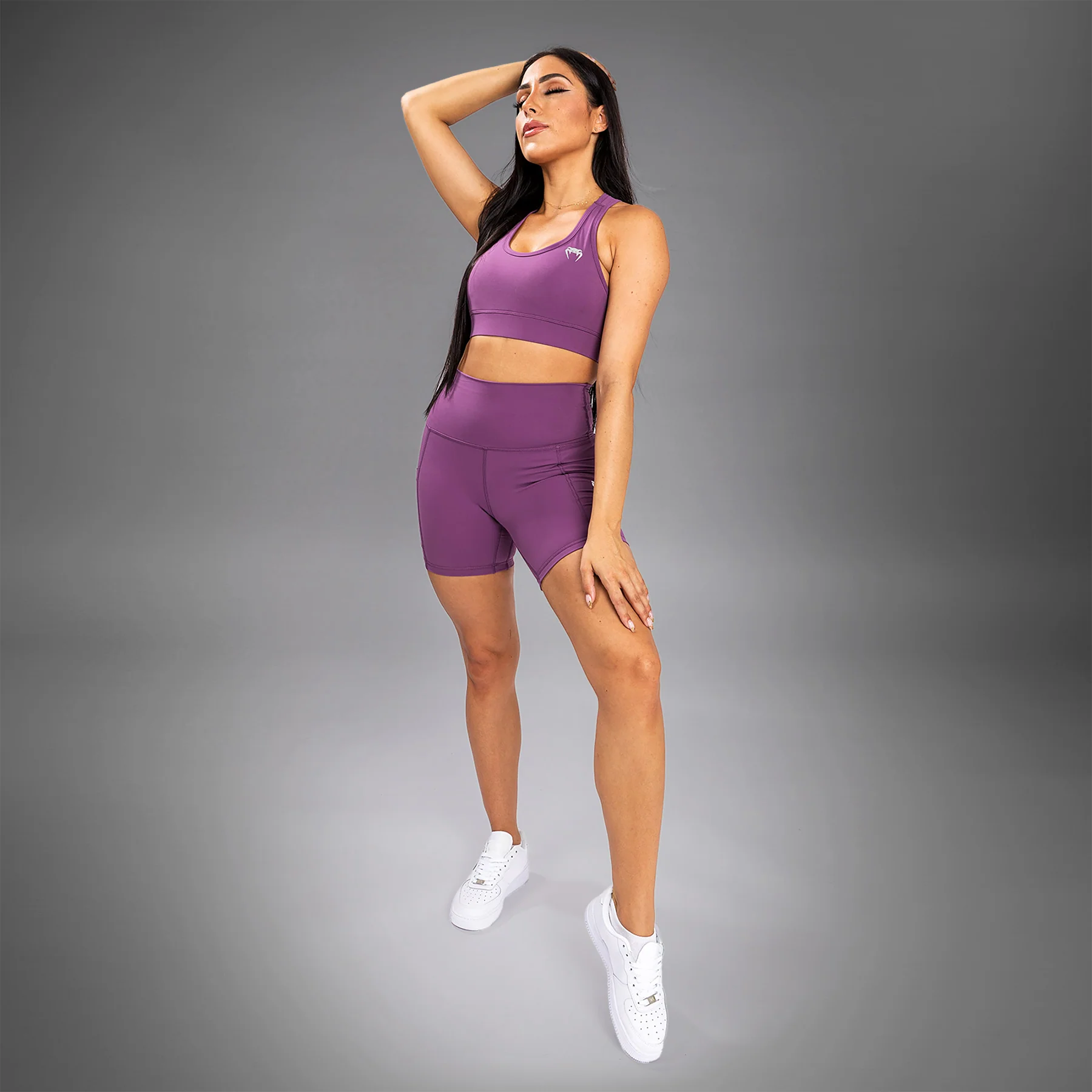 Venum Essential Medium Impact Sports Bra - Dusky Orchid/Brushed Silver