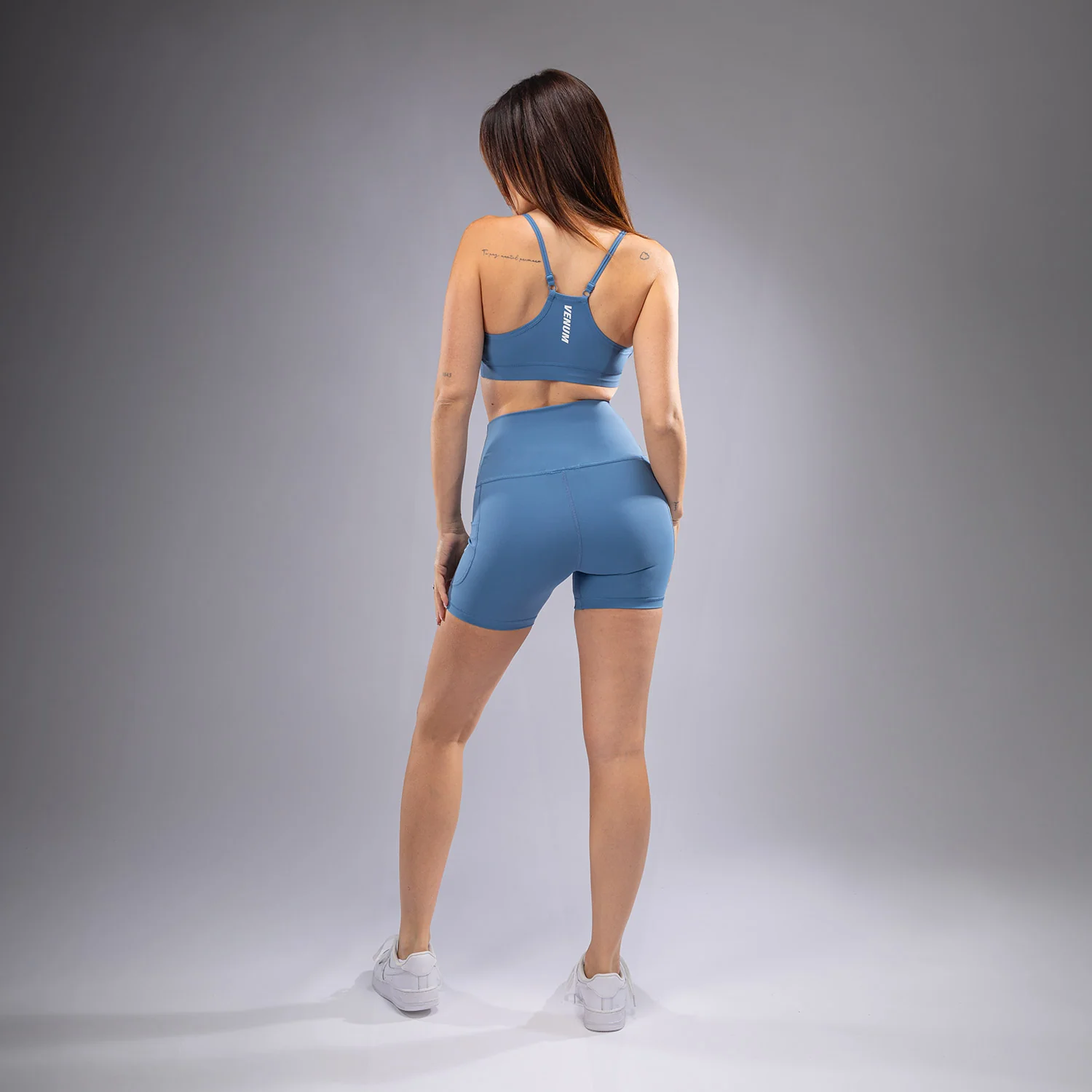 Venum Essential Women's Bike Shorts - Storm Blue - Image 3