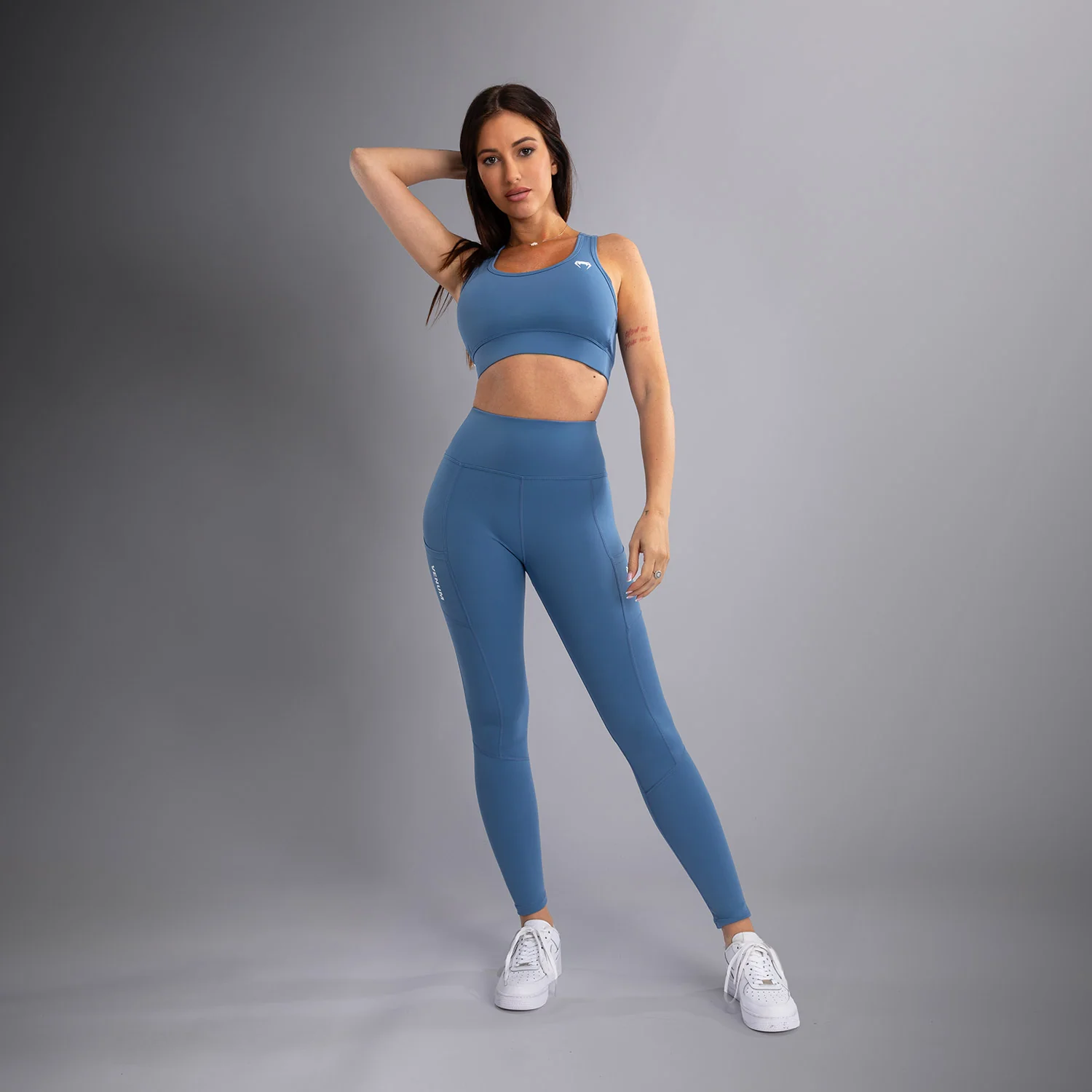 Venum Essential Women's Performance Leggings - Storm Blue - Image 7