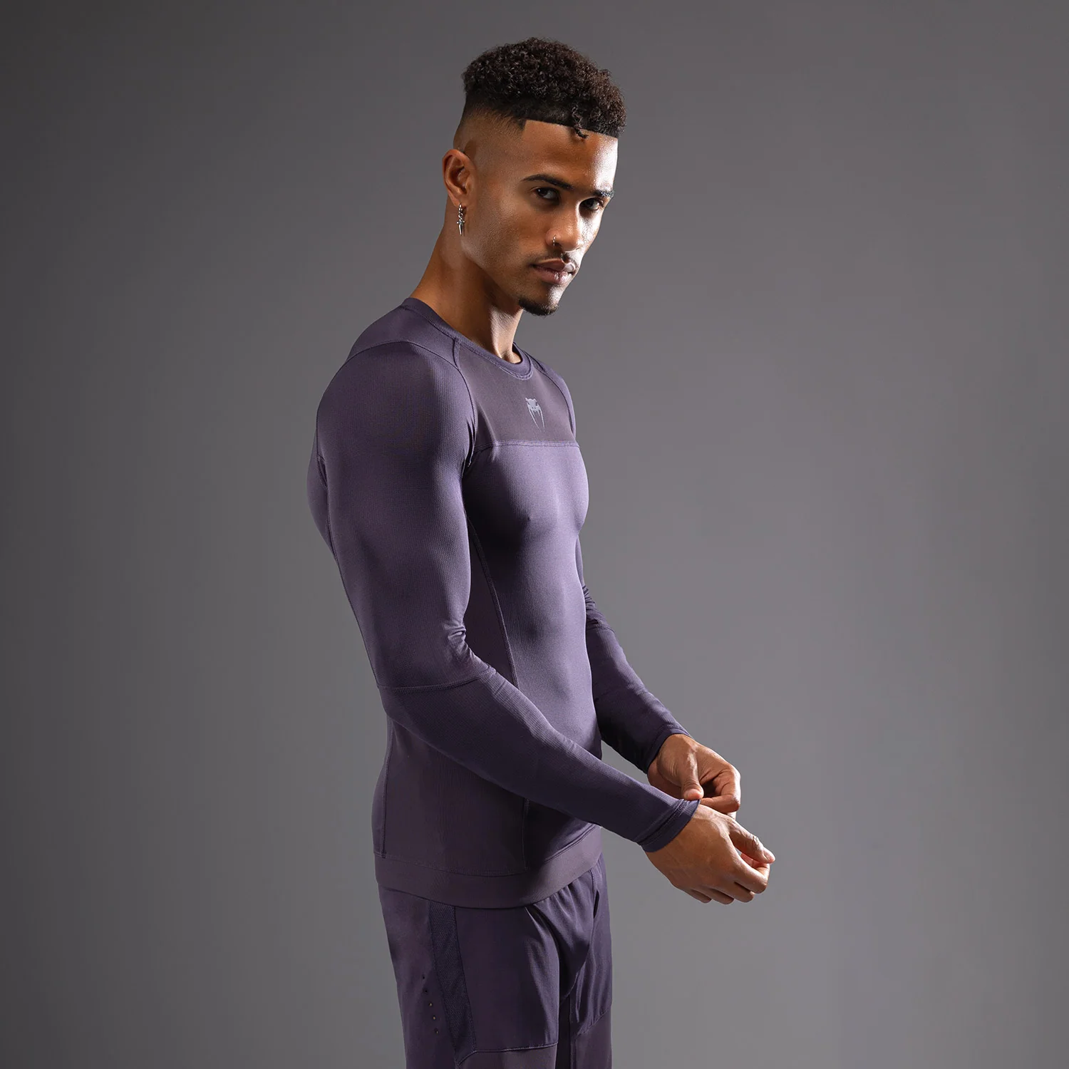 Venum G-Fit Air Men's Long Sleeve Rashguard - Deep Purple - Image 3