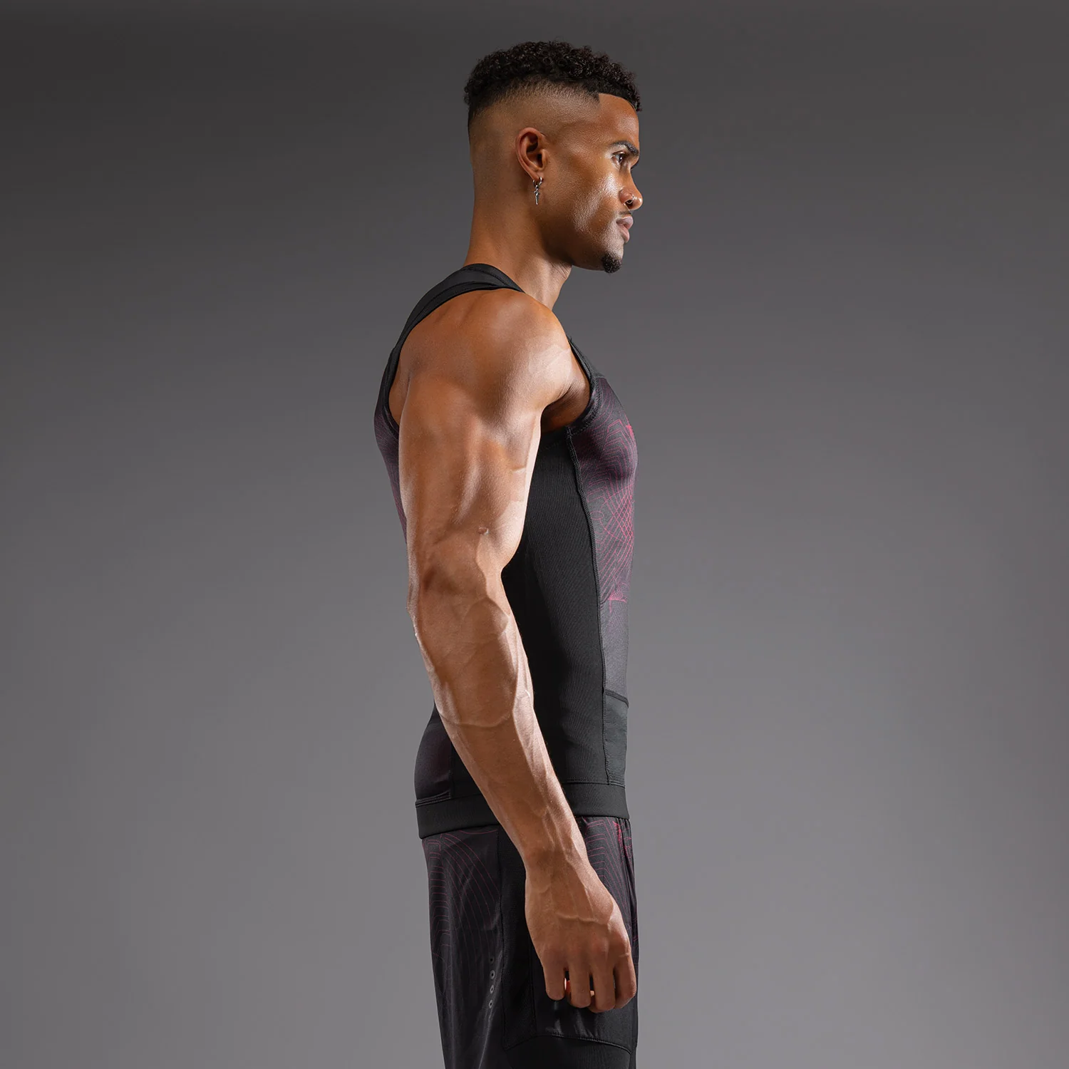 Venum G-Fit Air Men's Sleeveless Rashguard - Deep Black/Fire Red - Image 6