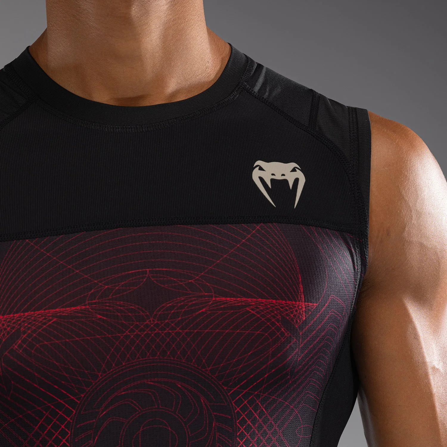 Venum G-Fit Air Men's Sleeveless Rashguard - Deep Black/Fire Red - Image 8
