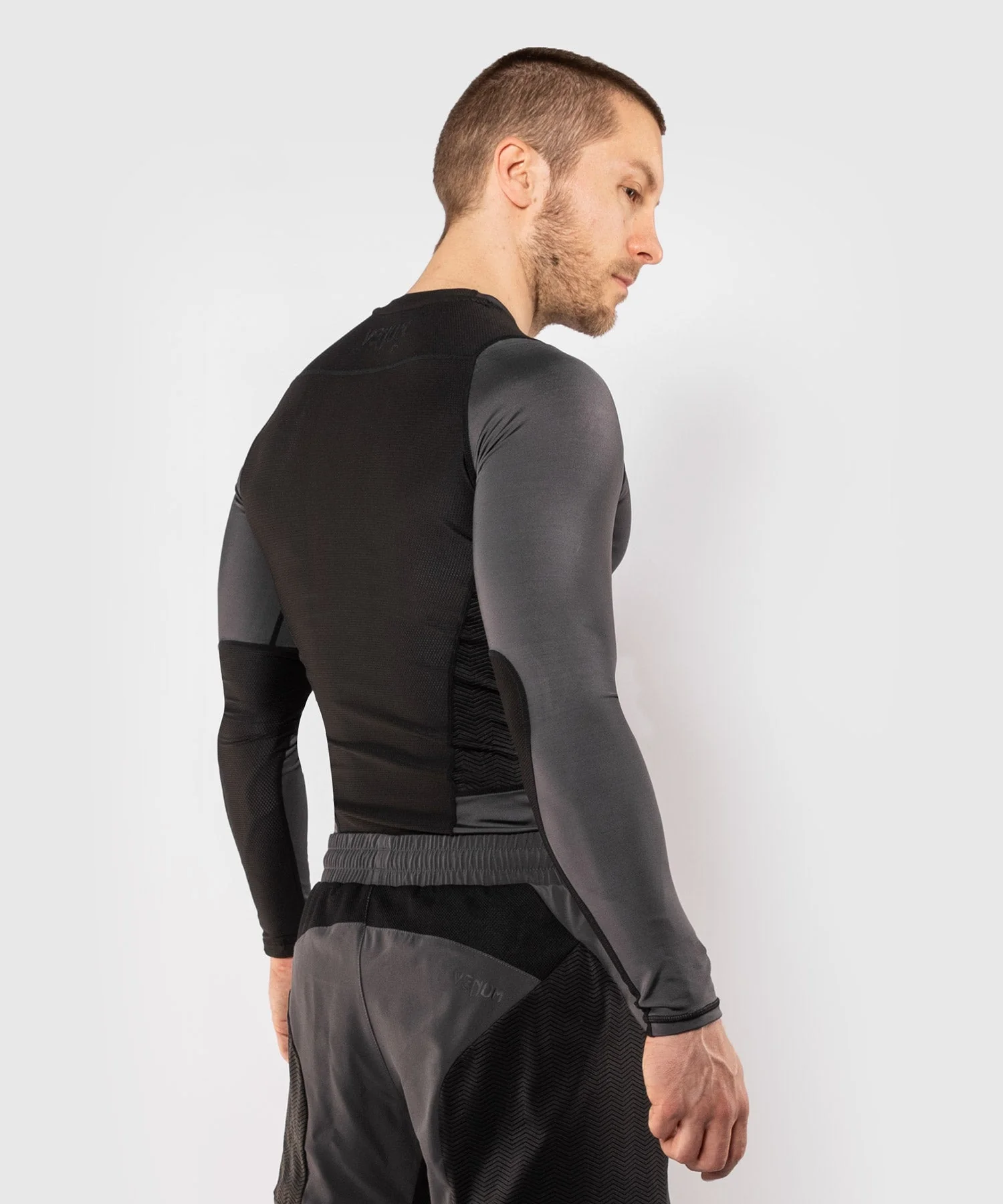 Venum G-Fit Rashguard - Long Sleeves - Grey/Black - Image 14