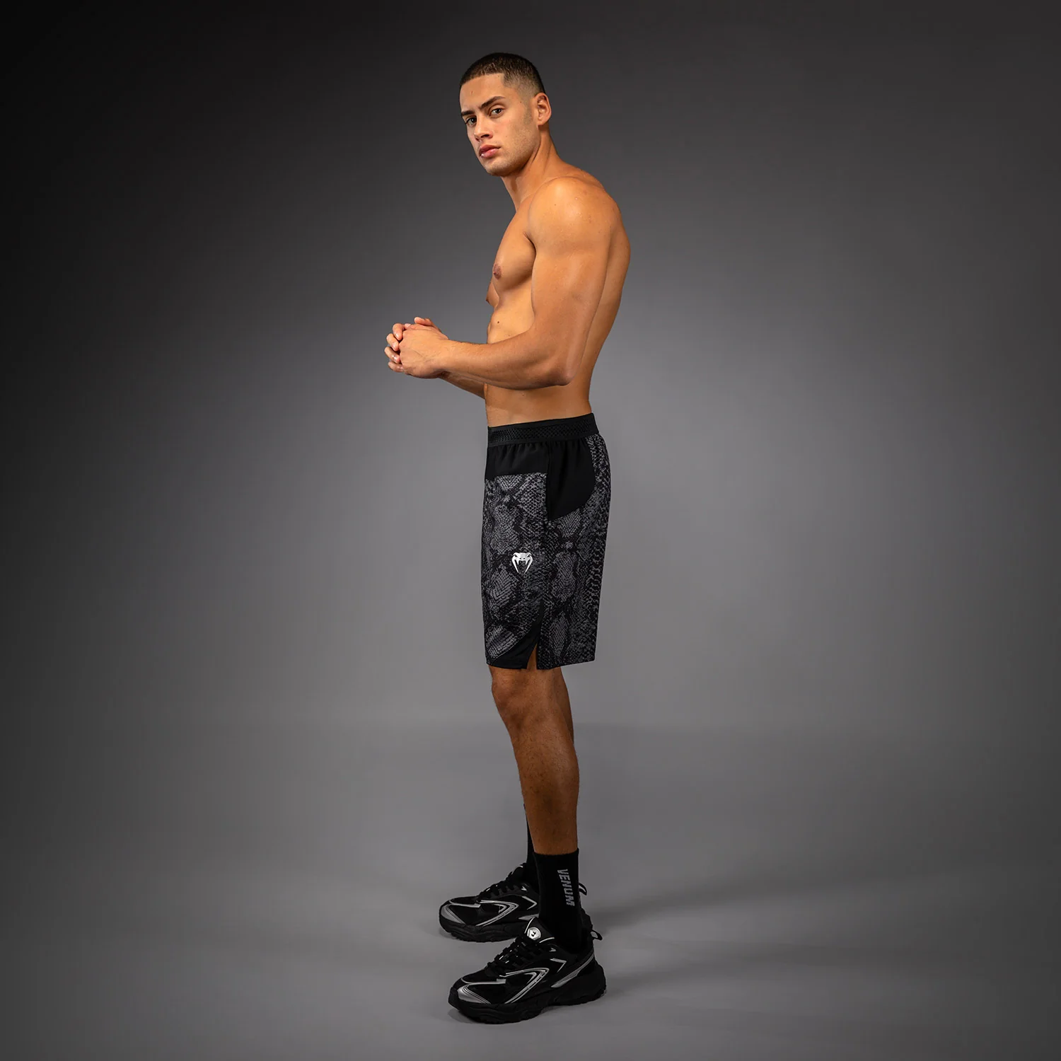 Venum G-Fit Scales Training Shorts - Black/ Charcoal Grey - Image 6