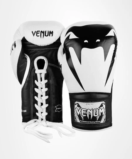 Venum Giant 2.0 Pro Boxing Gloves - With Laces - White/Black - Image 2