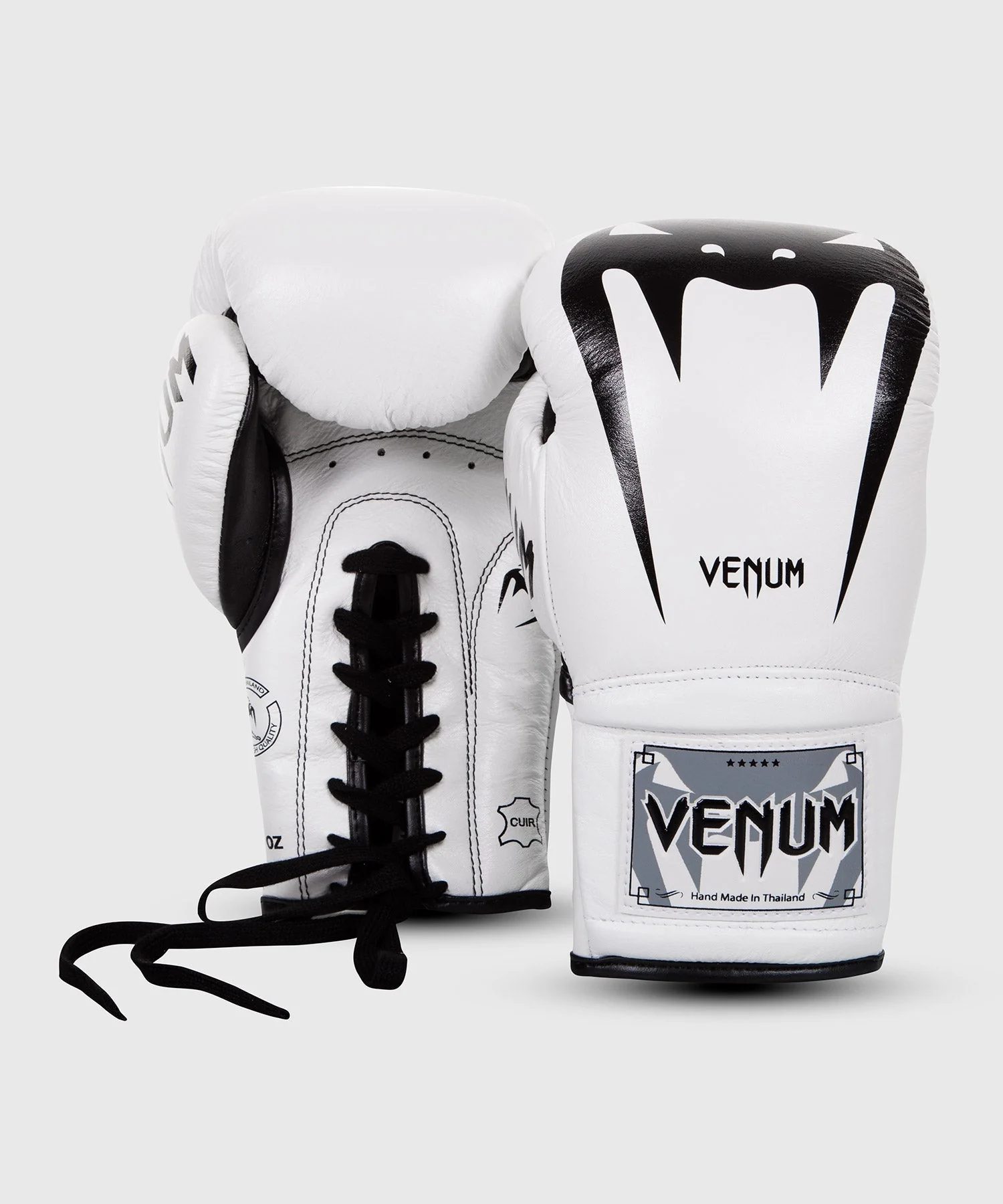 Venum Giant 3.0 Boxing Gloves - Nappa Leather - With Laces - White - Image 2