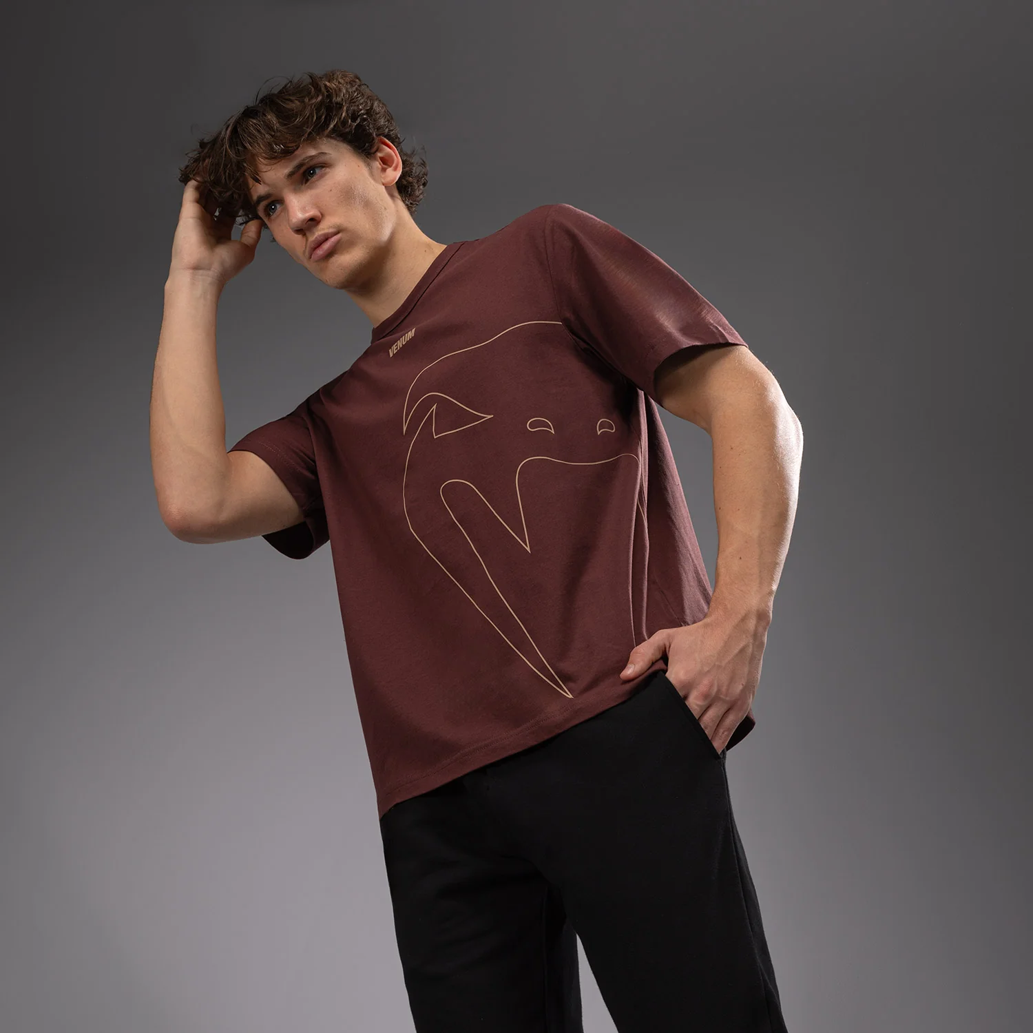 Venum Giant Connect T-Shirt - Chocolate Brown - Image 2