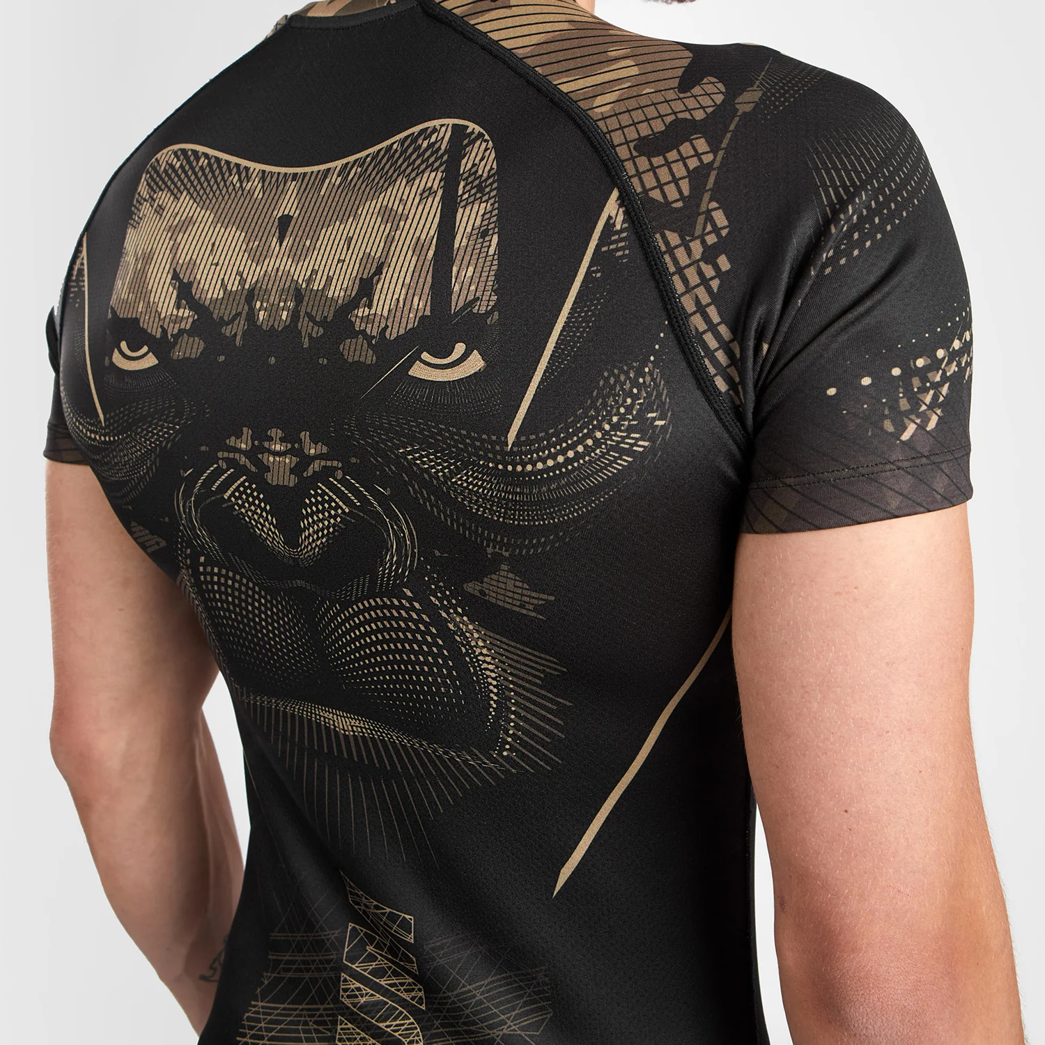 Venum Gorilla Jungle Rashguard Short Sleeves - Black/Sand - Image 6