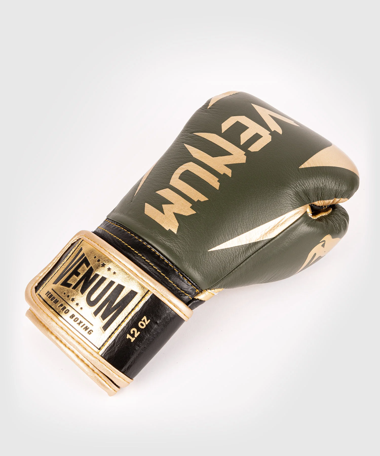 Venum Hammer Pro Boxing Gloves Velcro - Khaki/Gold - Image 6
