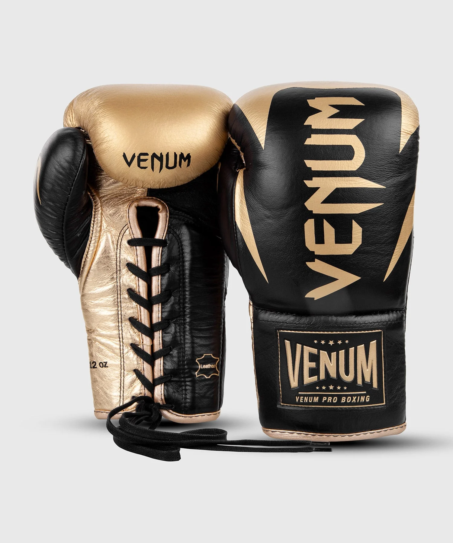 Venum Hammer Pro Boxing Gloves - With Laces - Black/Gold - Image 3