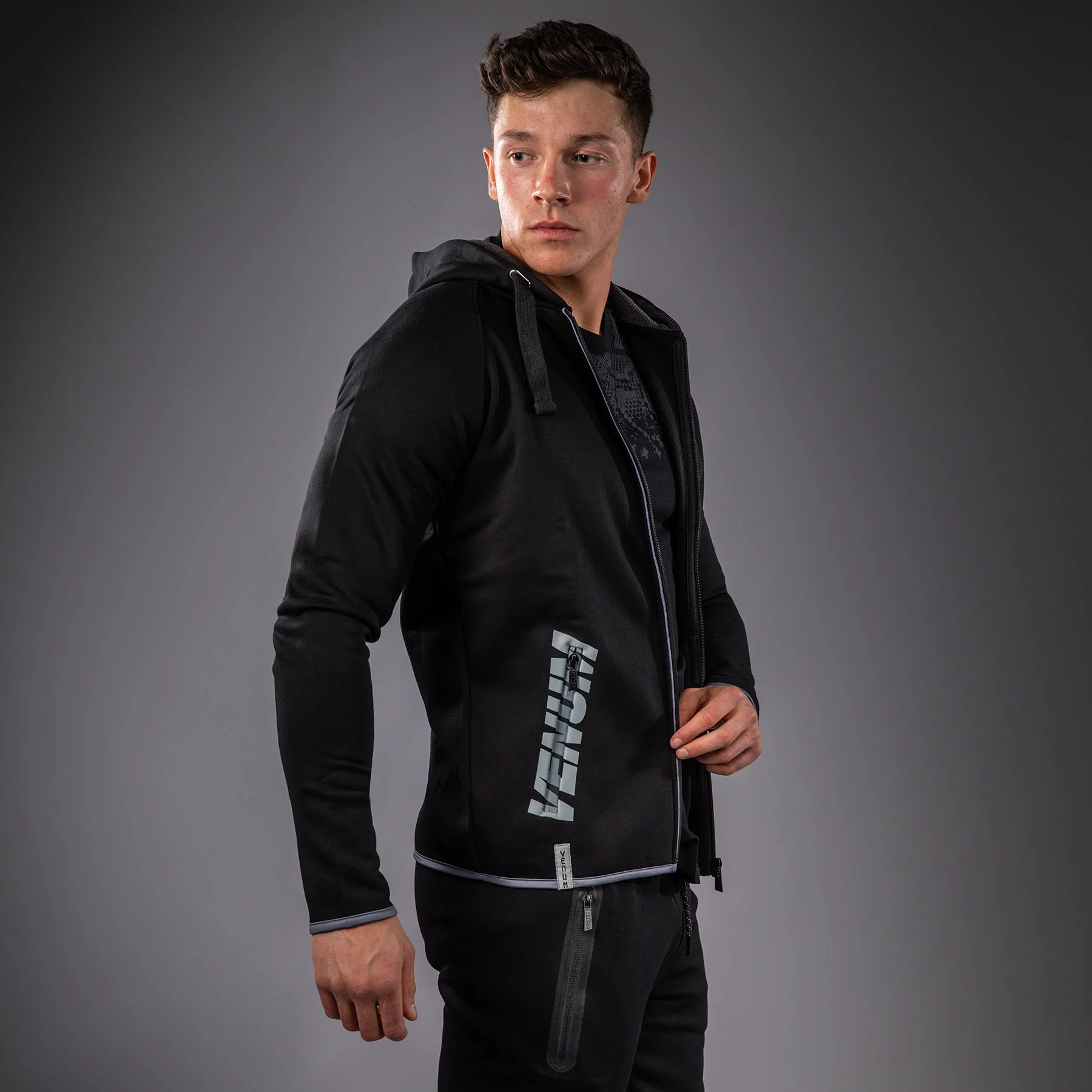Venum Hoodie - Black/Grey - Image 3