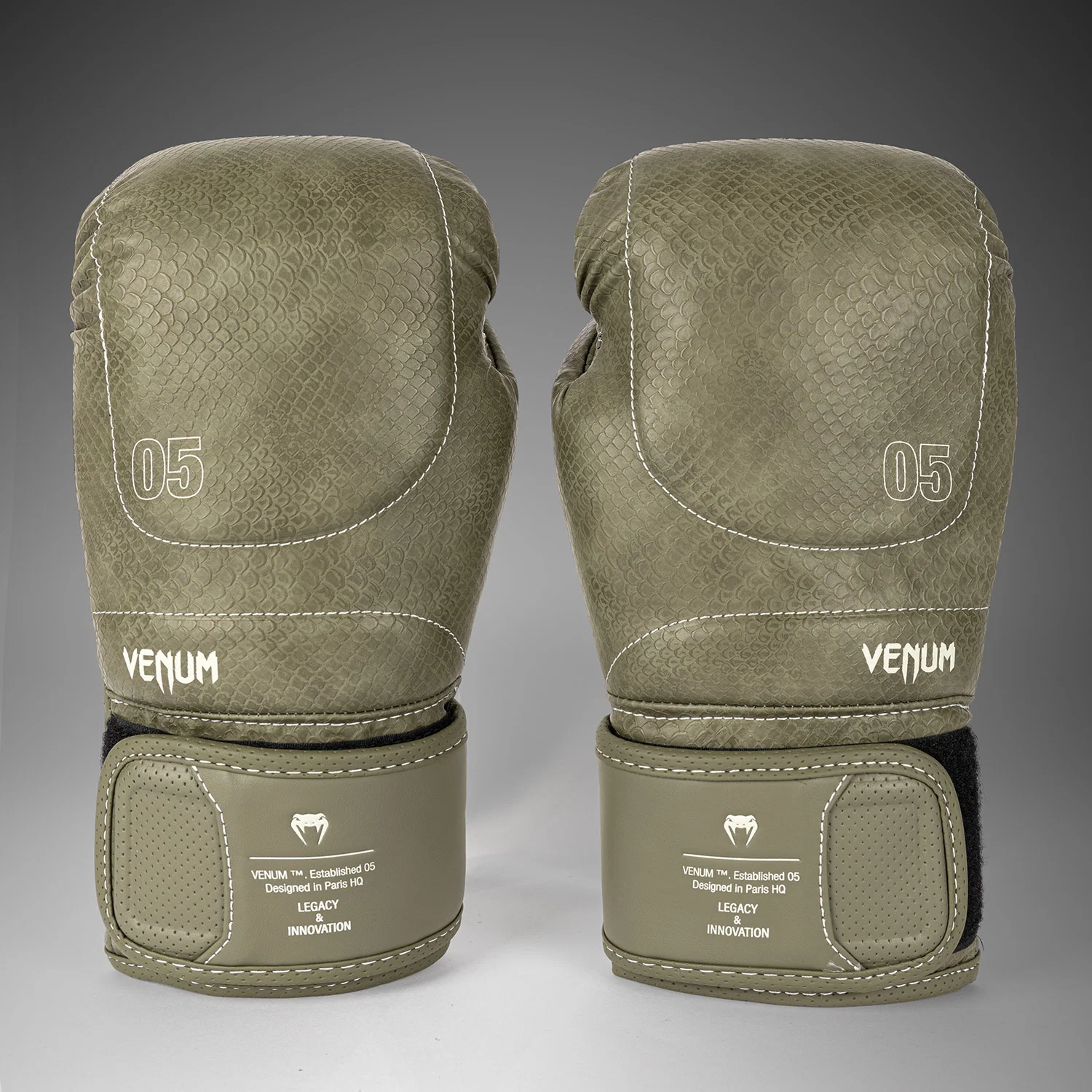 Venum Impact Evo Scales Boxing Gloves - Army Green - Image 3