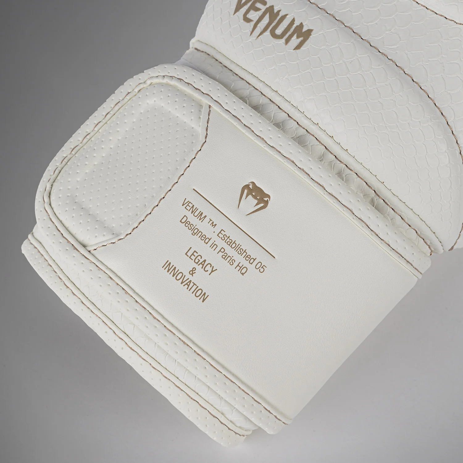 Venum Impact Evo Scales Boxing Gloves - Ivory - Image 7
