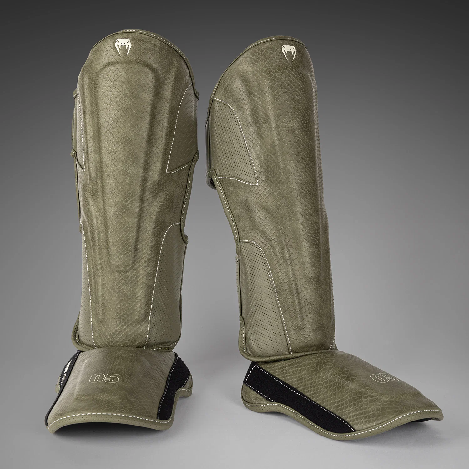 Venum Impact Evo Scales Shin Guards - Army Green - Image 2