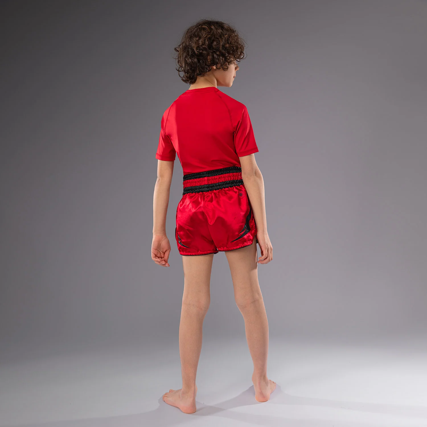 Venum Inferno Kids Thai Shorts - Cherry Red - Image 6