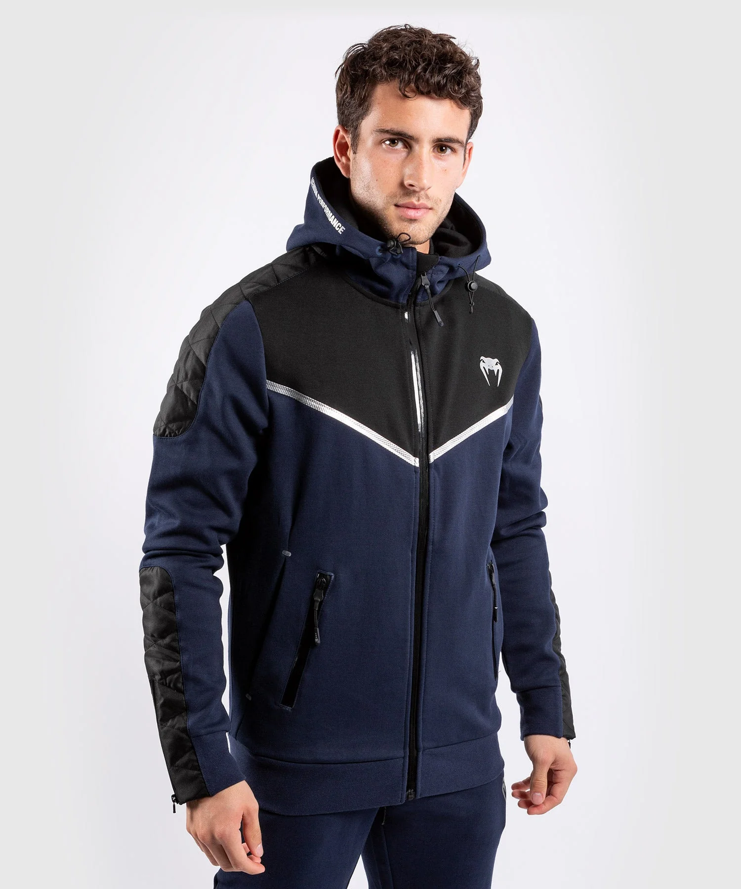 Venum Laser Evo Hoodie - Navy/Silver - Image 3