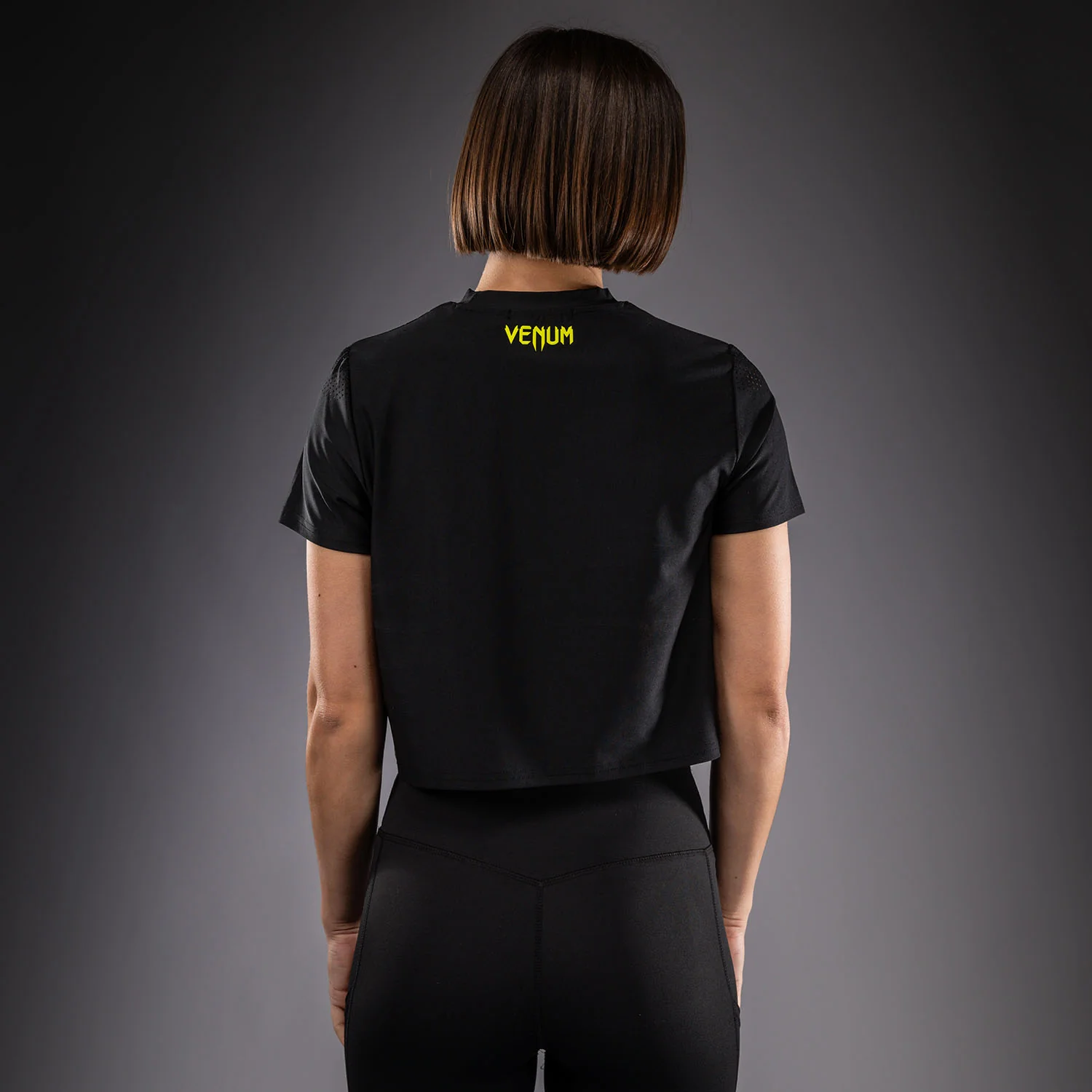Venum Lazer Women's Dry Tech T-Shirt - Black/Yellow - Image 4