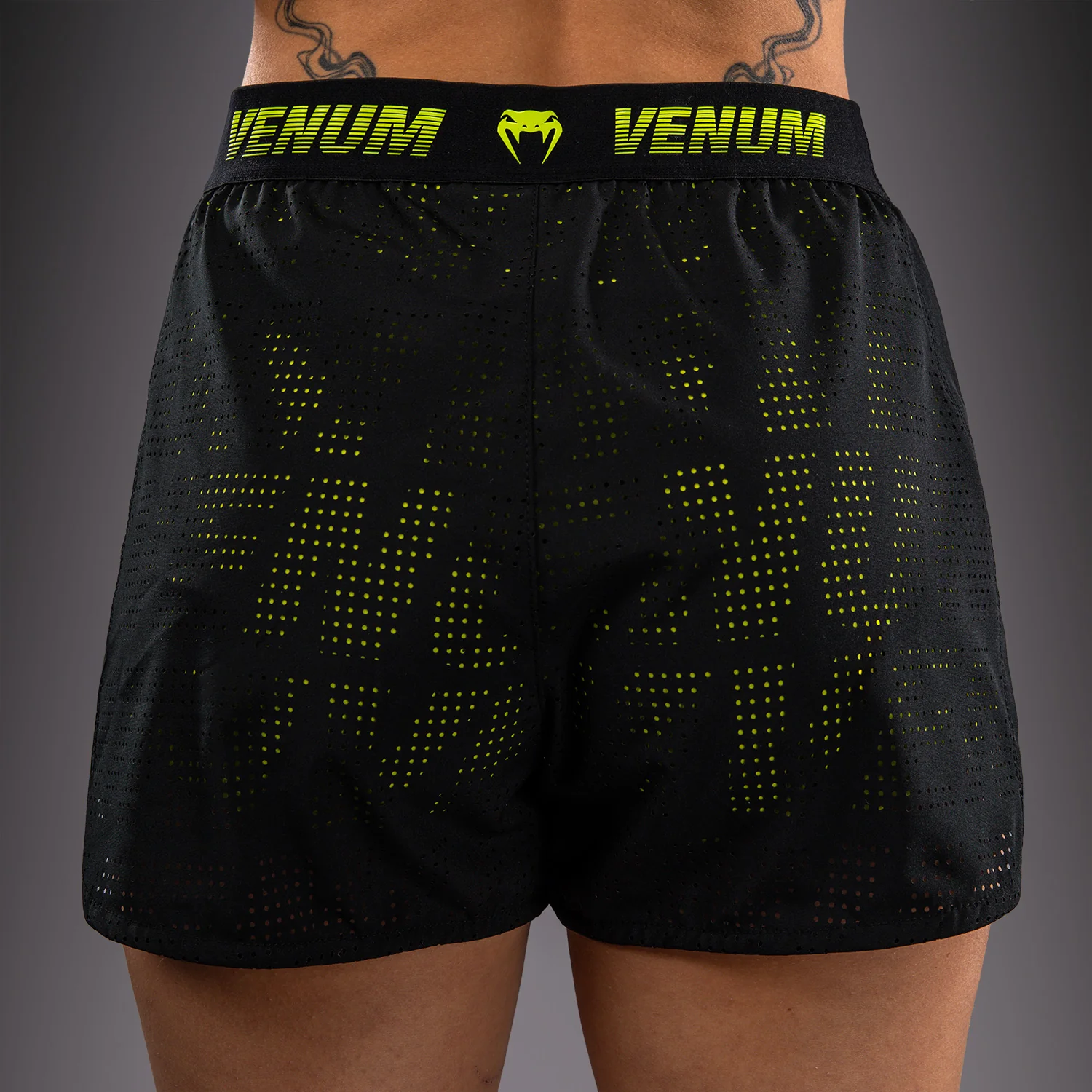 Venum Lazer Women's Training Shorts - Black/Yellow - Image 5