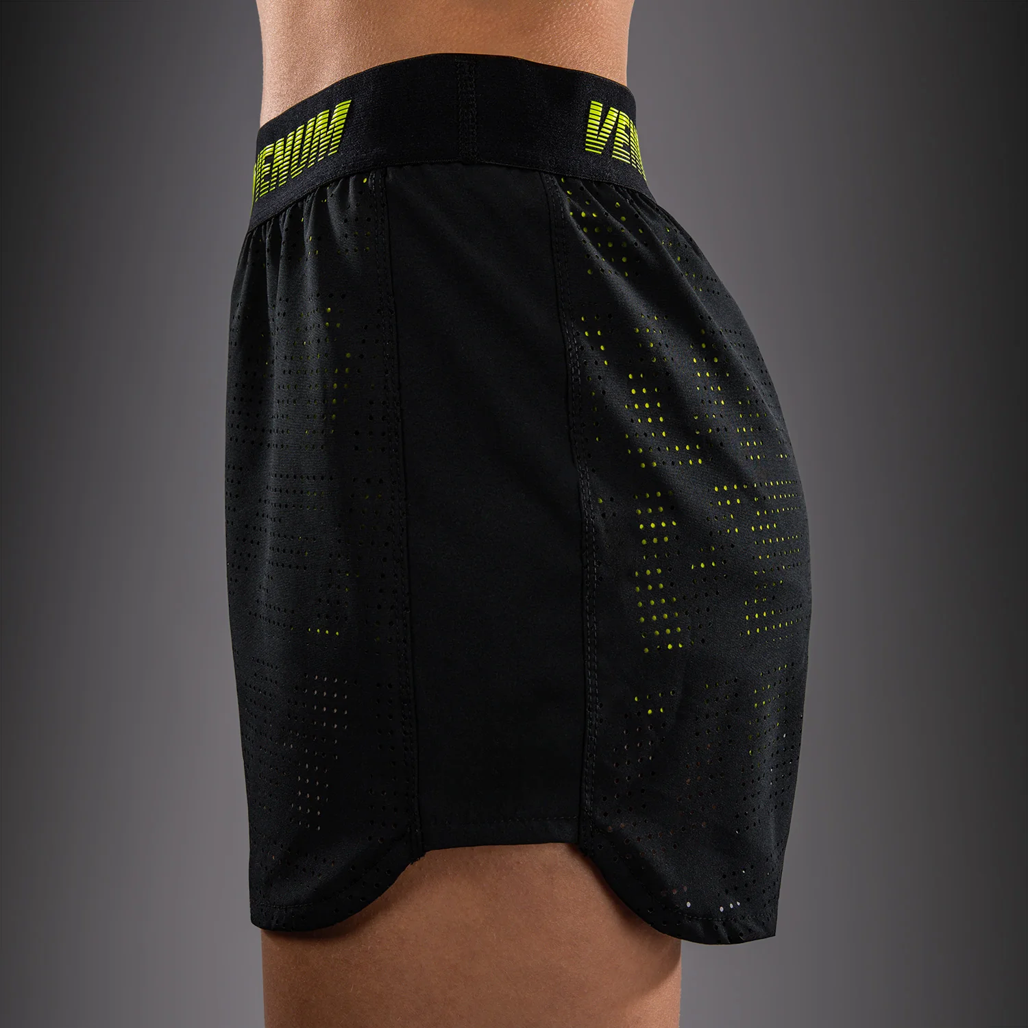 Venum Lazer Women's Training Shorts - Black/Yellow - Image 6