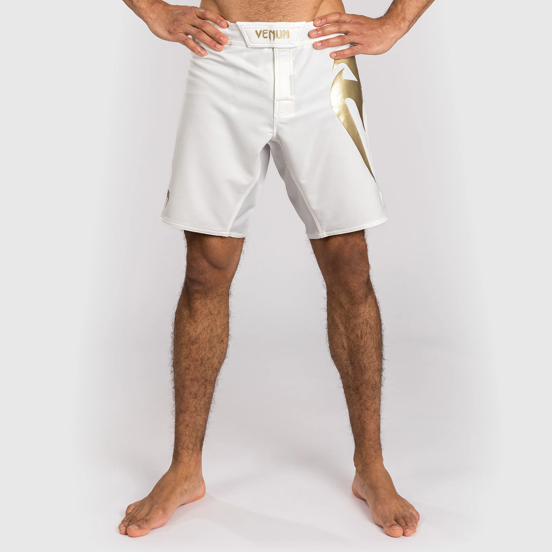 Venum Light 5.0 Fight Shorts - White/Gold - Image 5