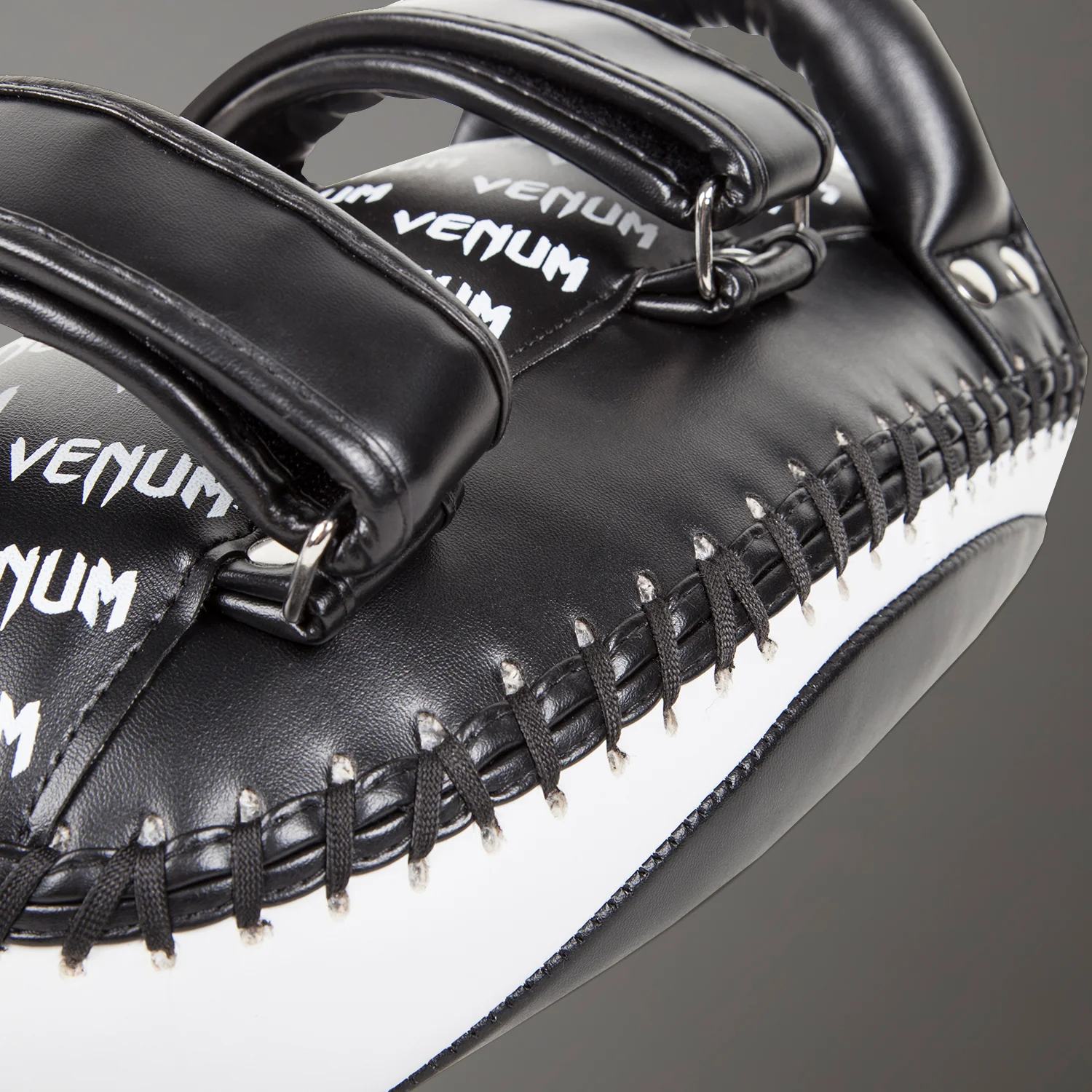 Venum Light Kick Pads - Skintex Leather - Black/Ice (Pair) - Image 7