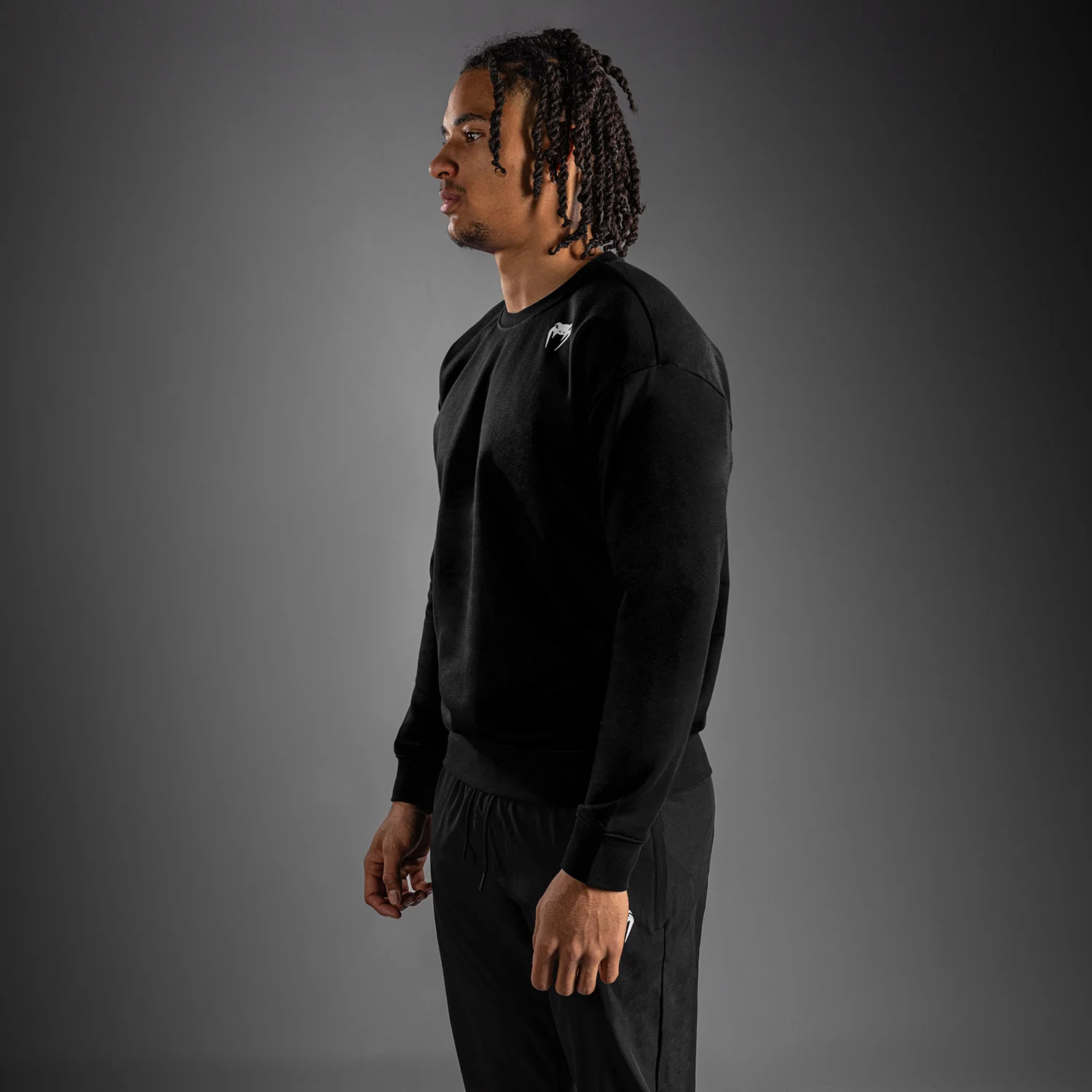 Venum Lineup Fleece Crew - Black/White - Image 3