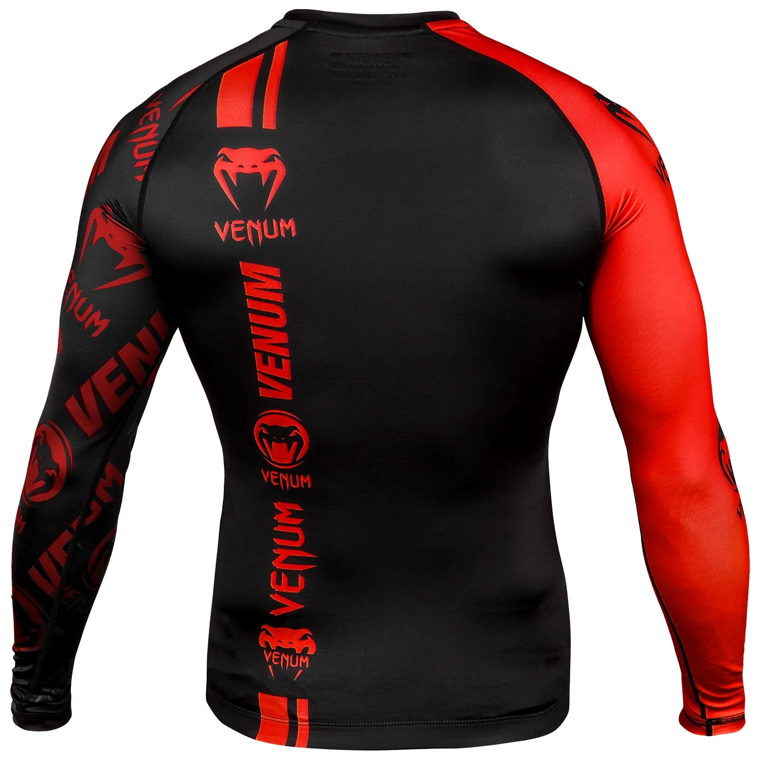 Venum Logos Rashguard - Long Sleeves - Black/Red - Image 4