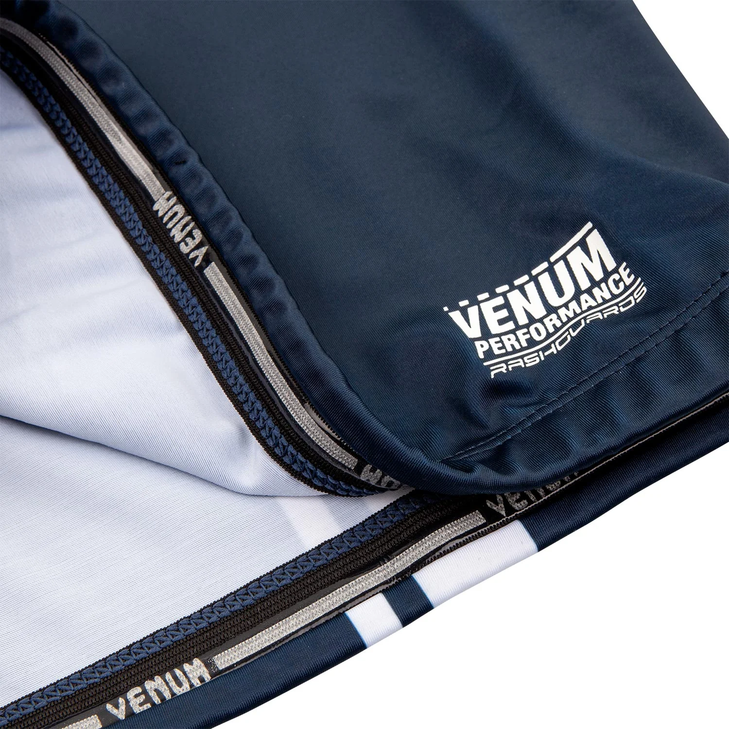 Venum Logos Rashguard - Long Sleeves - Navy Blue/White - Image 6