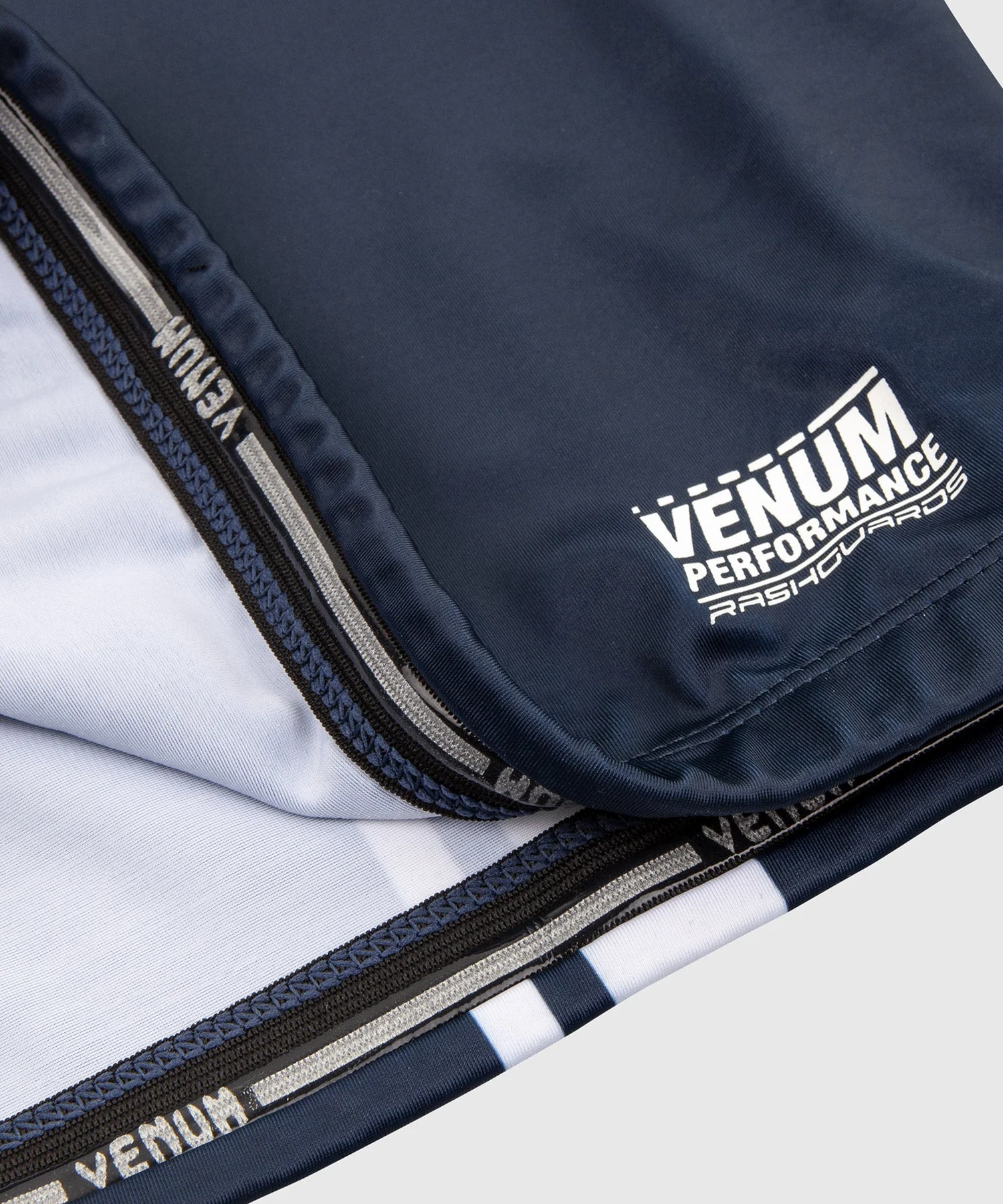 Venum Logos Rashguard - Short Sleeves - Navy Blue/White - Image 6