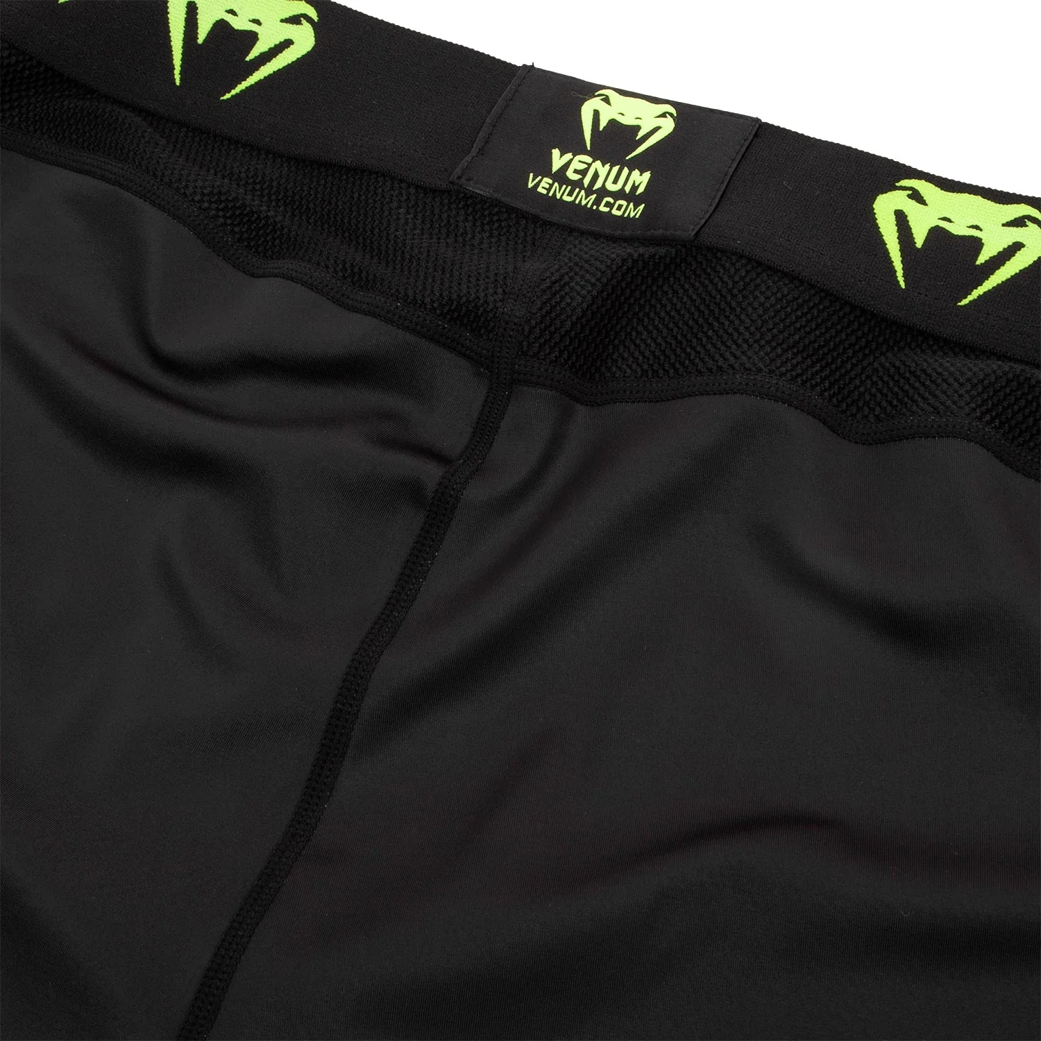 Venum Logos Tights - Black/Neo Yellow - Image 6