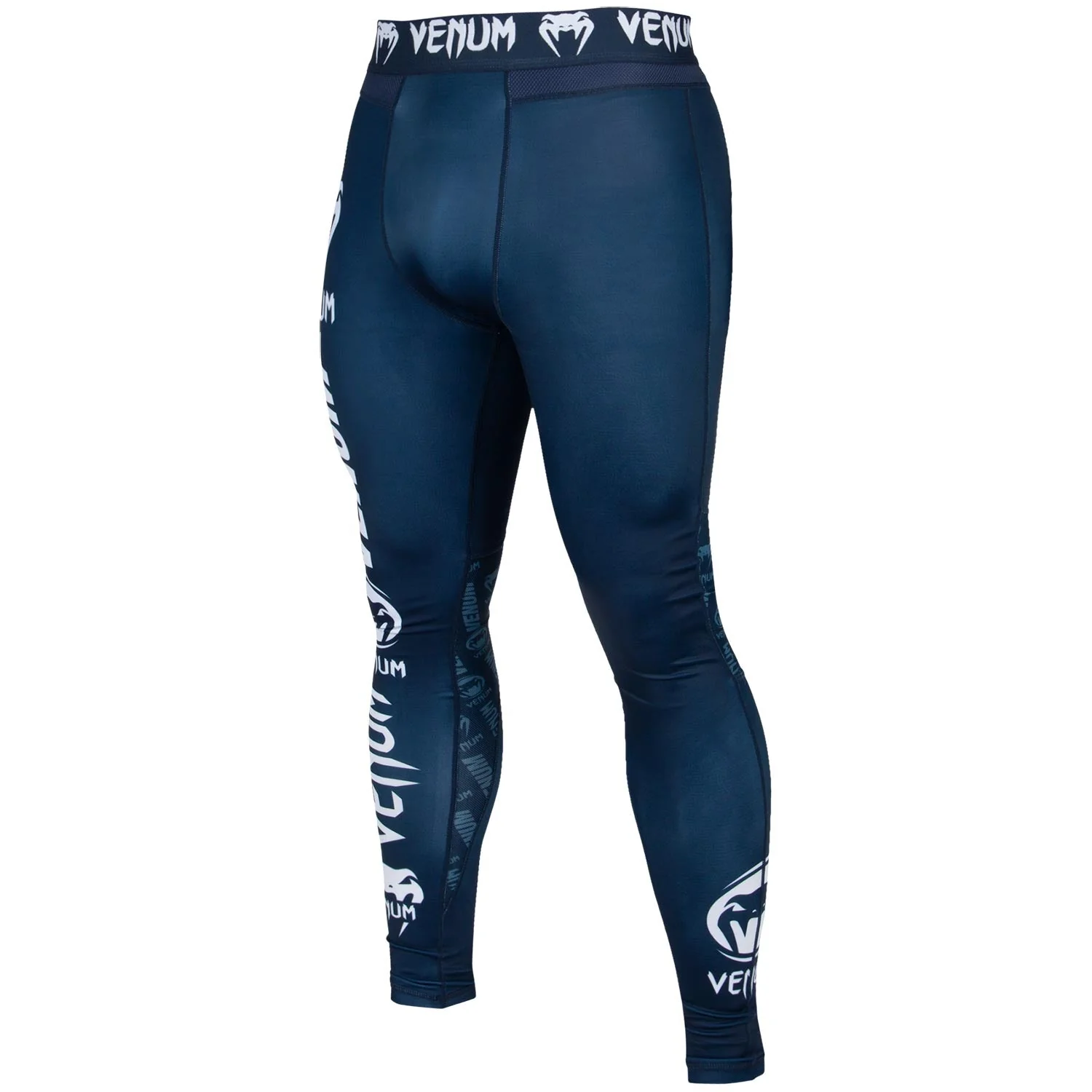 Venum Logos Tights - Navy Blue/White - Image 2