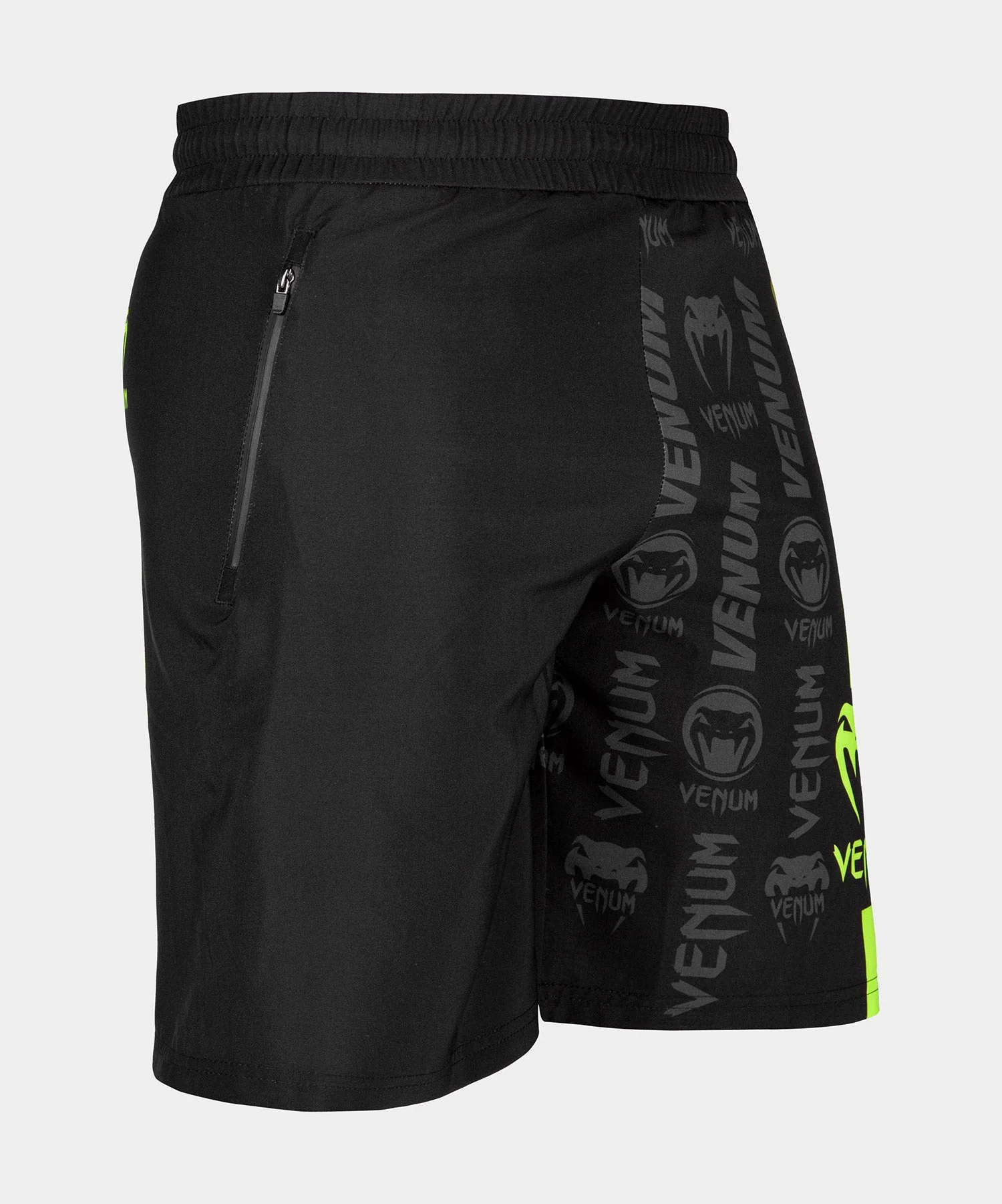 Venum Logos Training Shorts - Black/Neo Yellow - Image 2